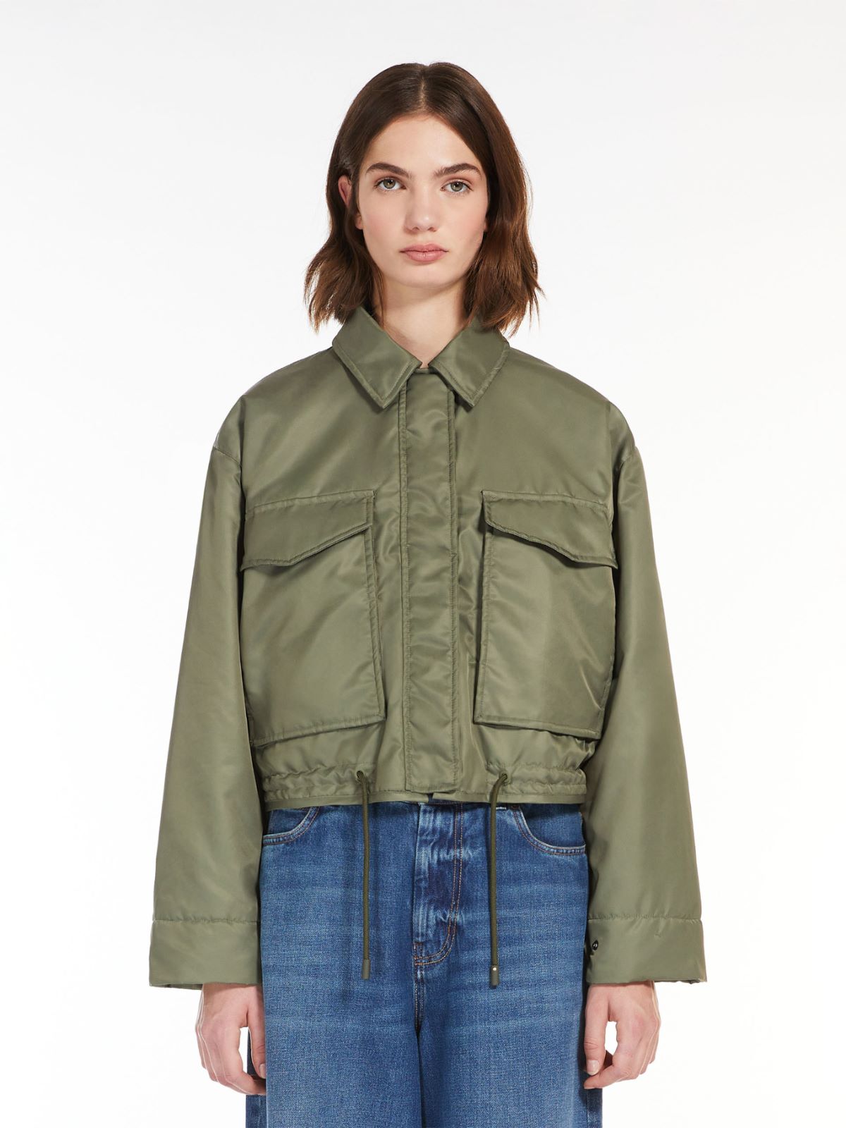 Reversible water-repellent twill bomber jacket