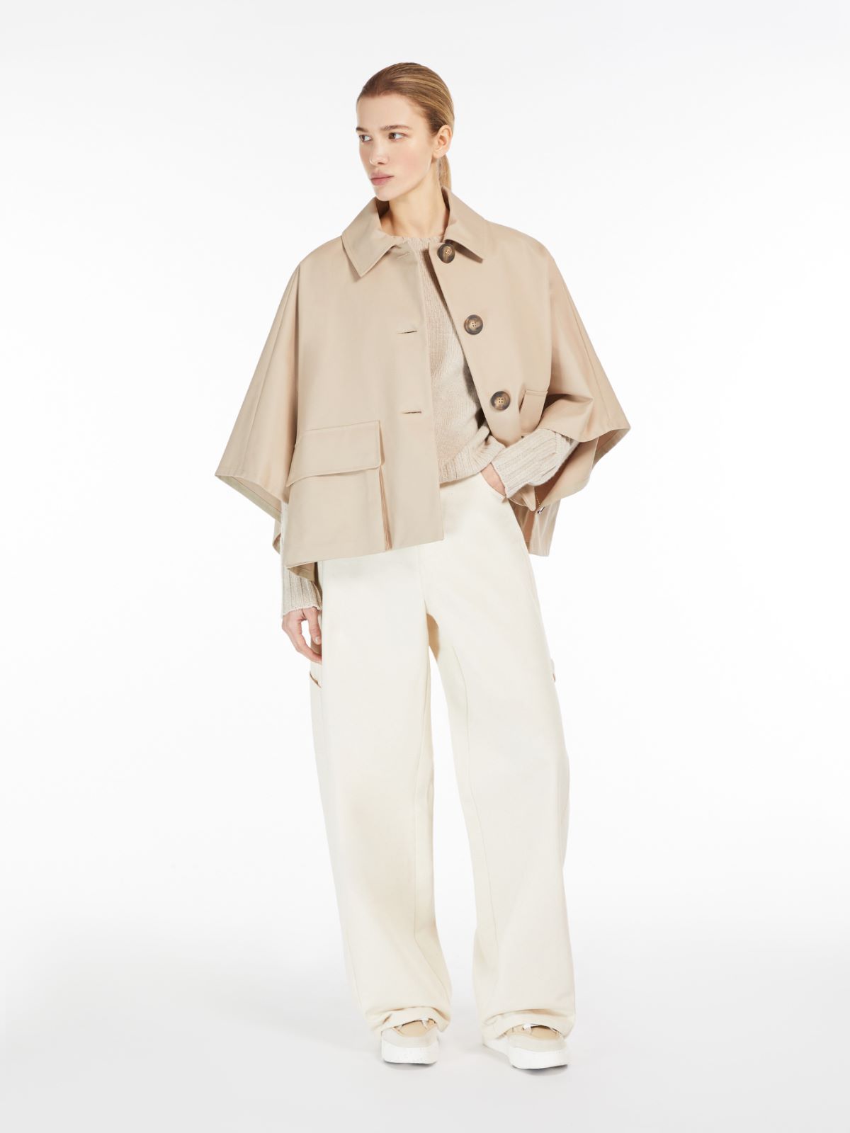 Cotton gabardine cape