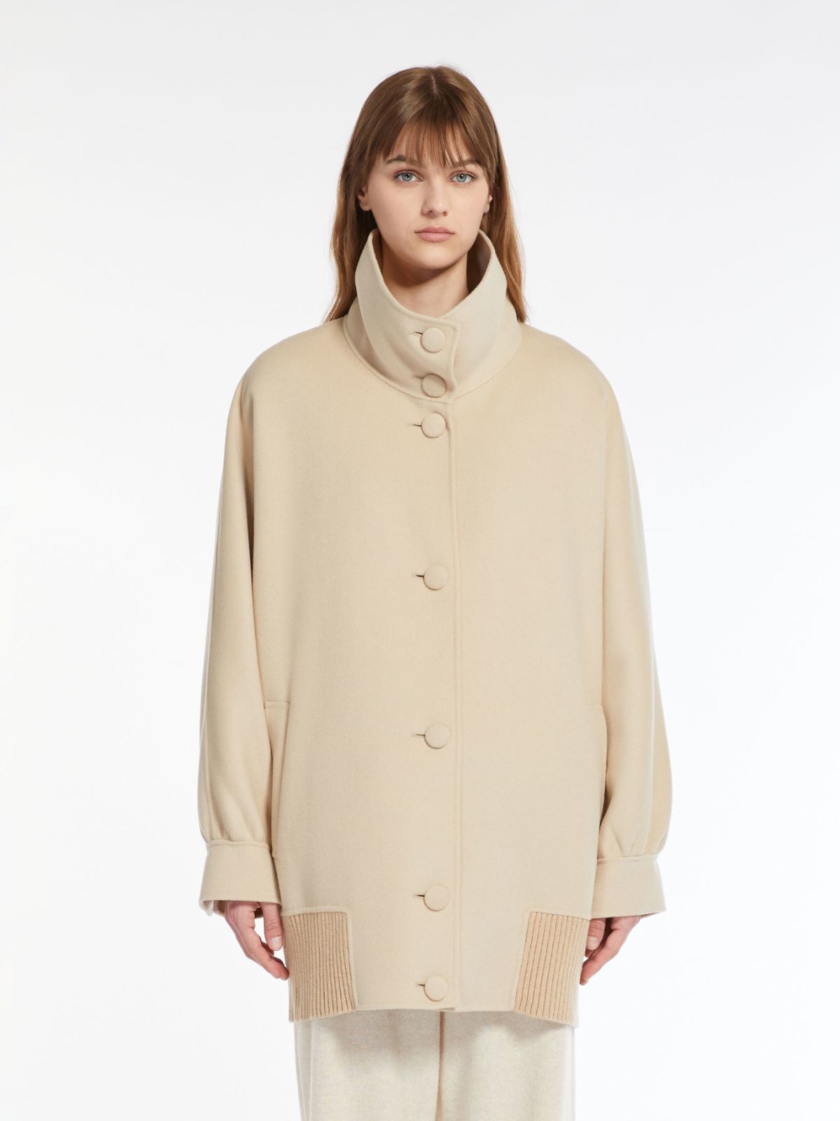 Double-faced wool bomber jacket