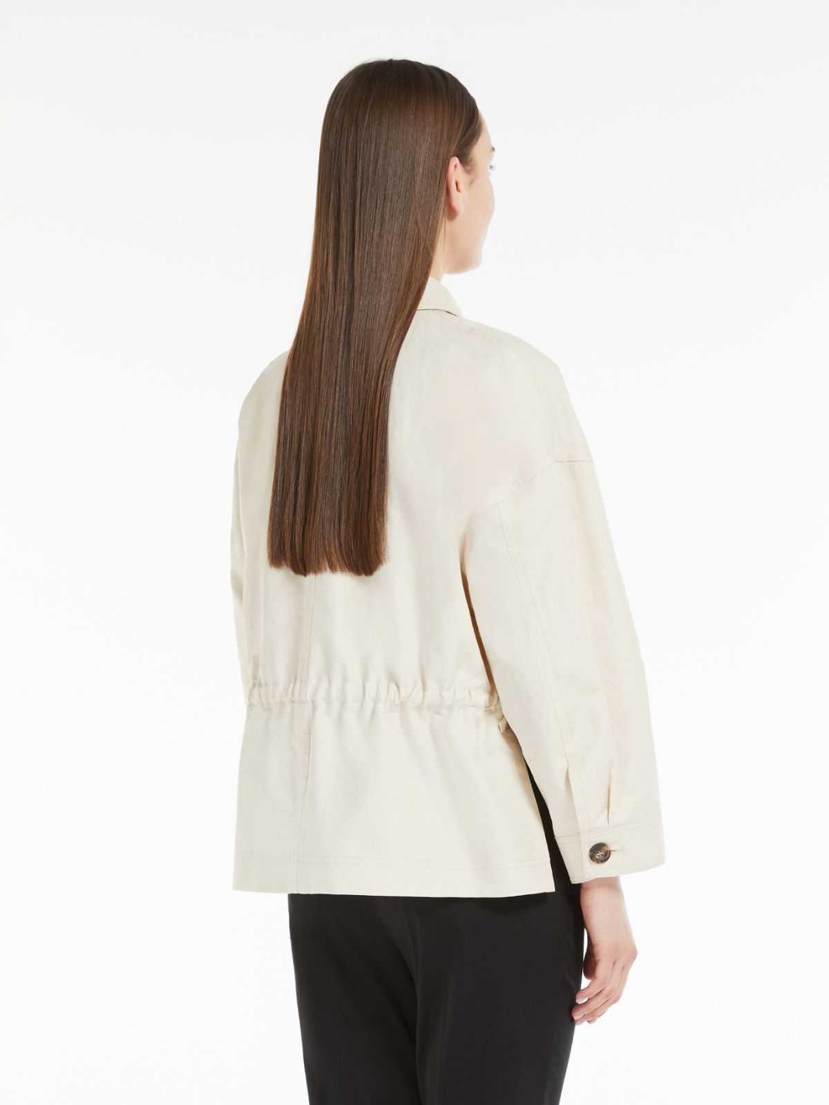 Cotton and linen basketweave jacket