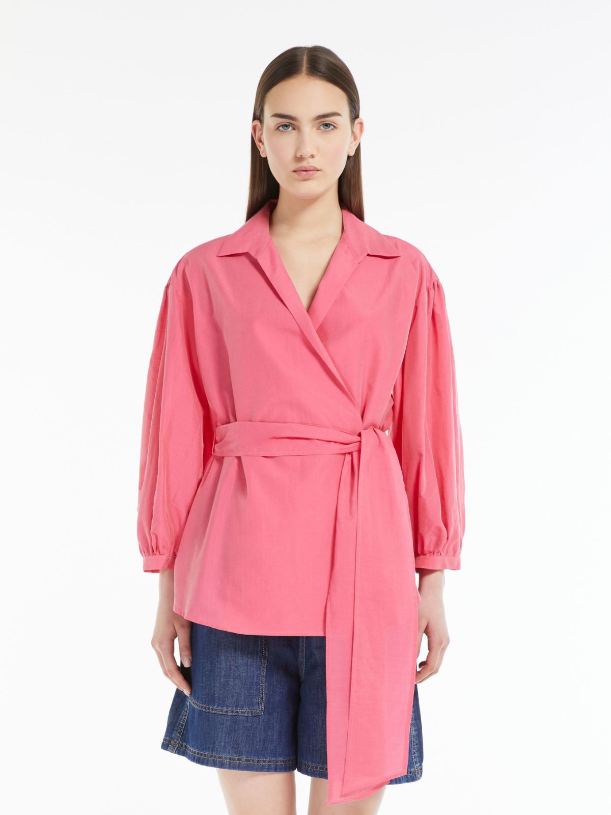 Cotton and silk canvas shirt