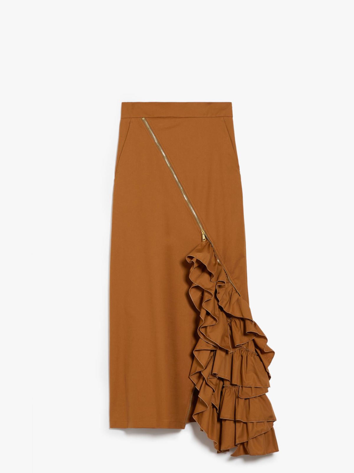Gabardine skirt with ruffles