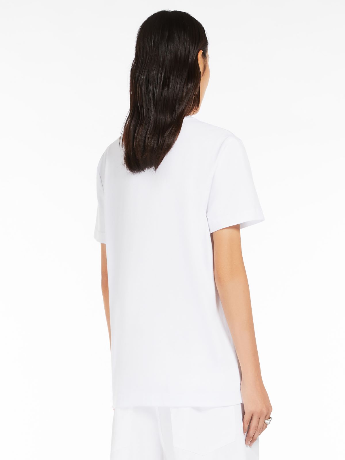 Embroidery and sequin-embellished T-shirt