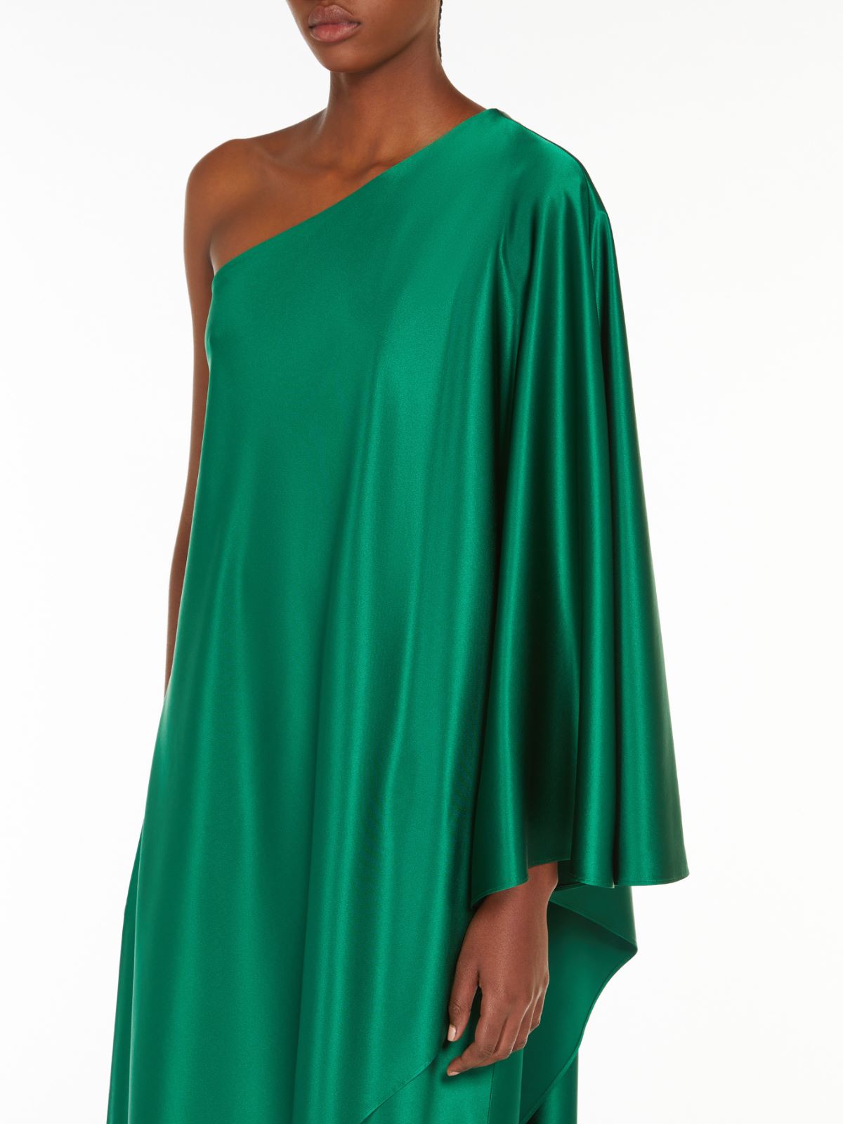 One-shoulder silk dress