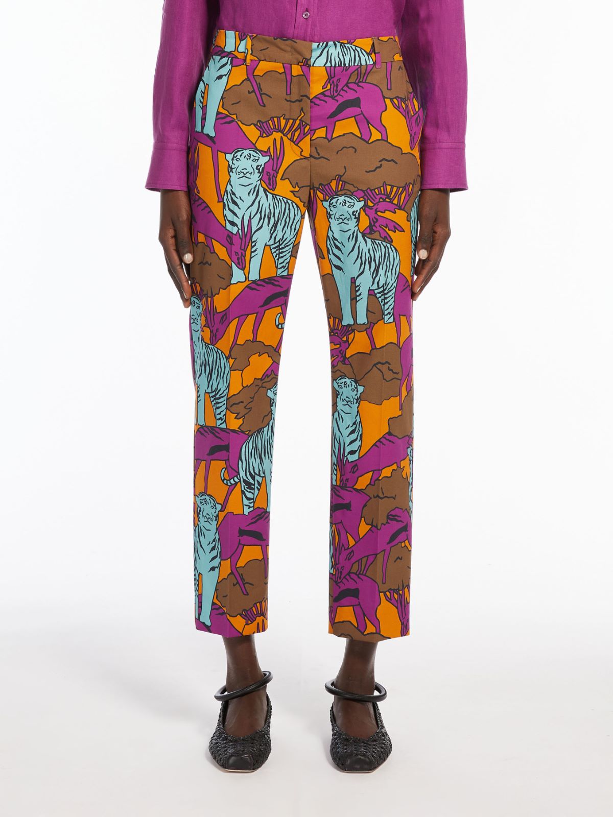 Cotton faille trousers