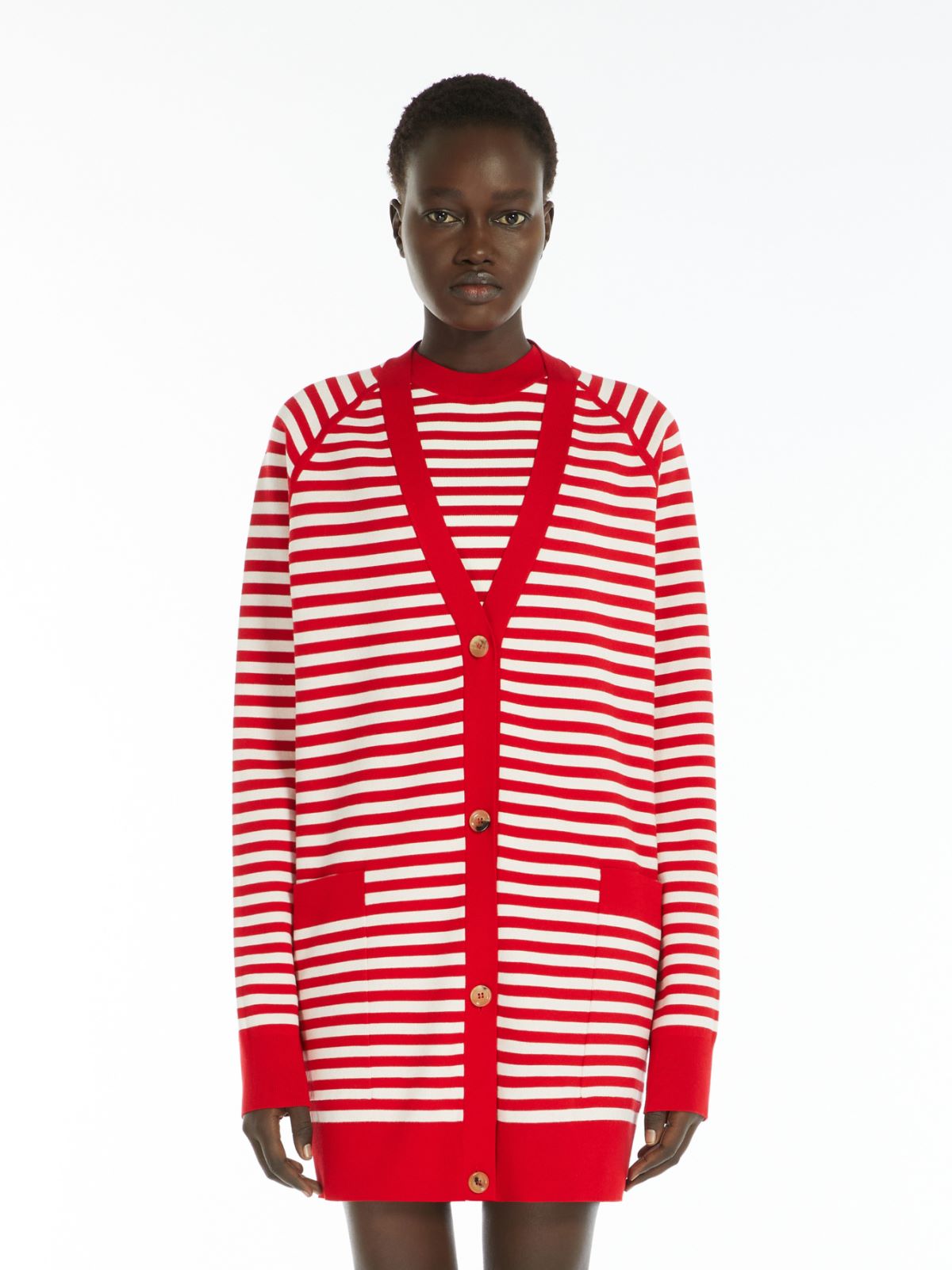 Jacquard viscose cardigan