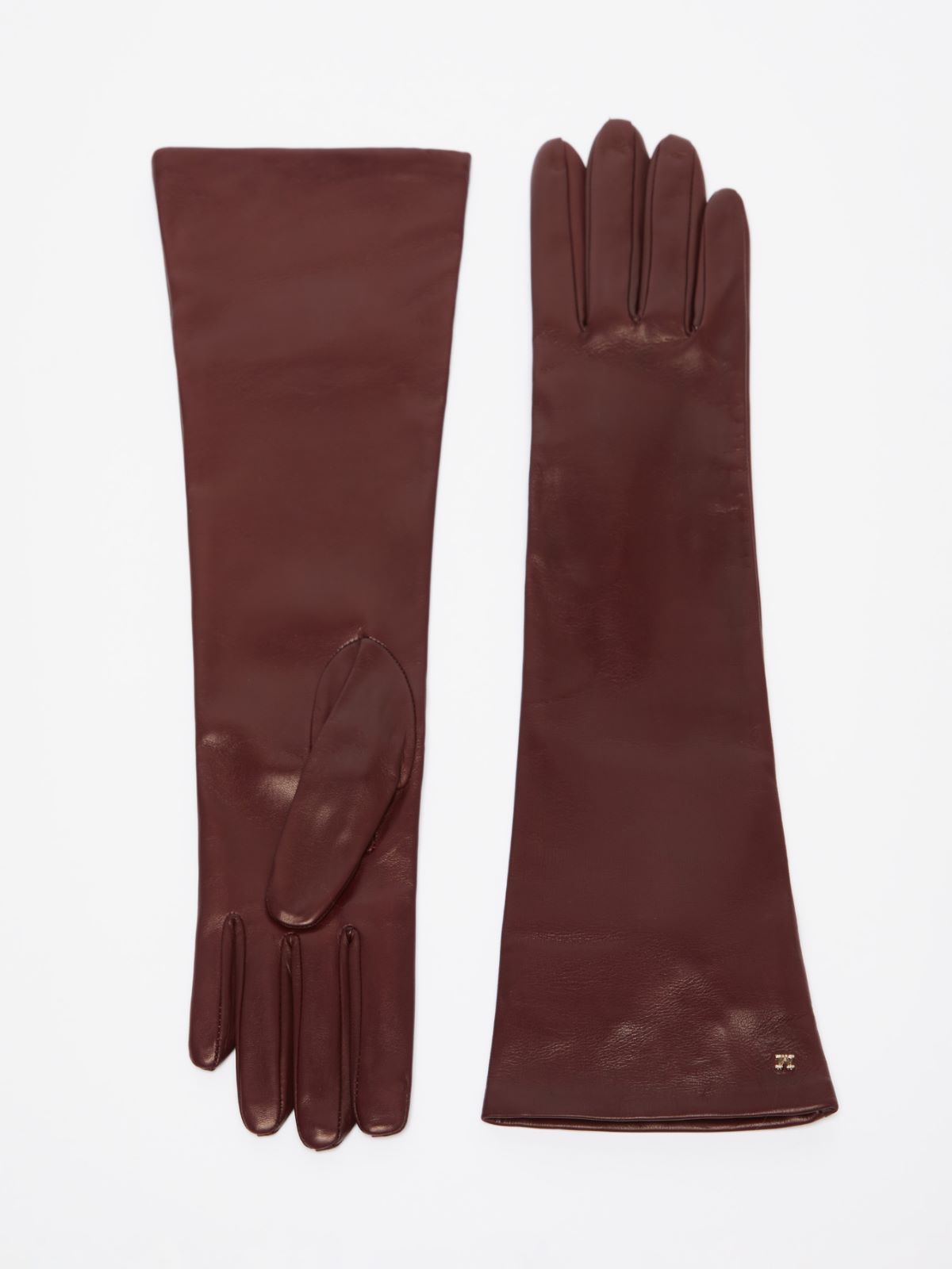 Long nappa-leather gloves