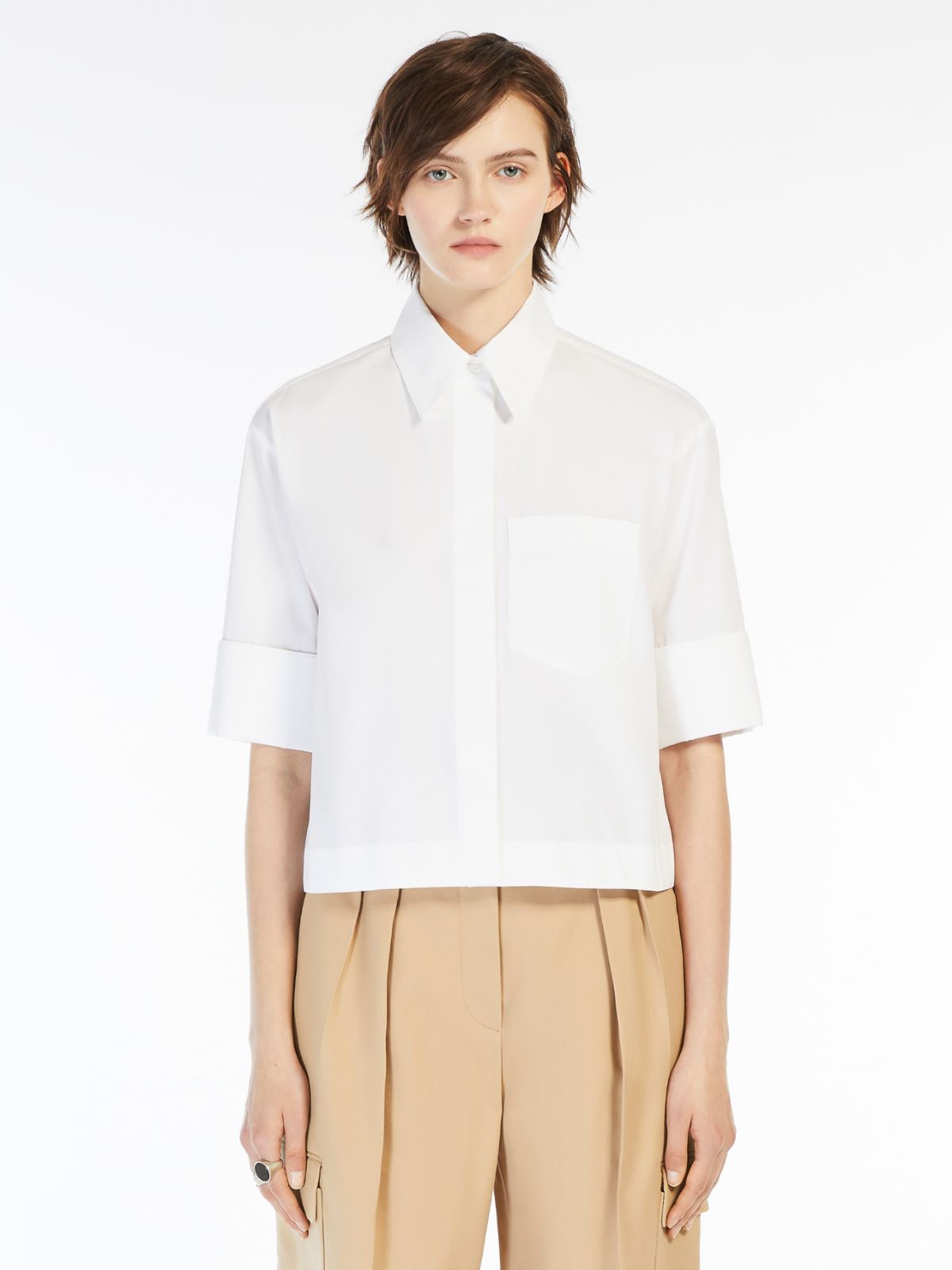 Boxy-fit cotton poplin shirt