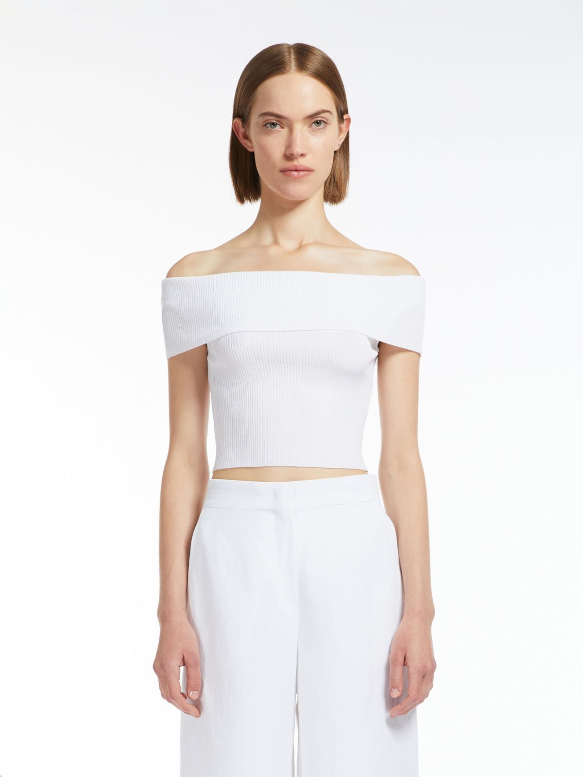 Ribbed viscose crop top