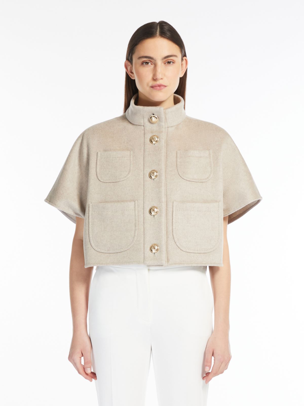 Cashmere cropped cape