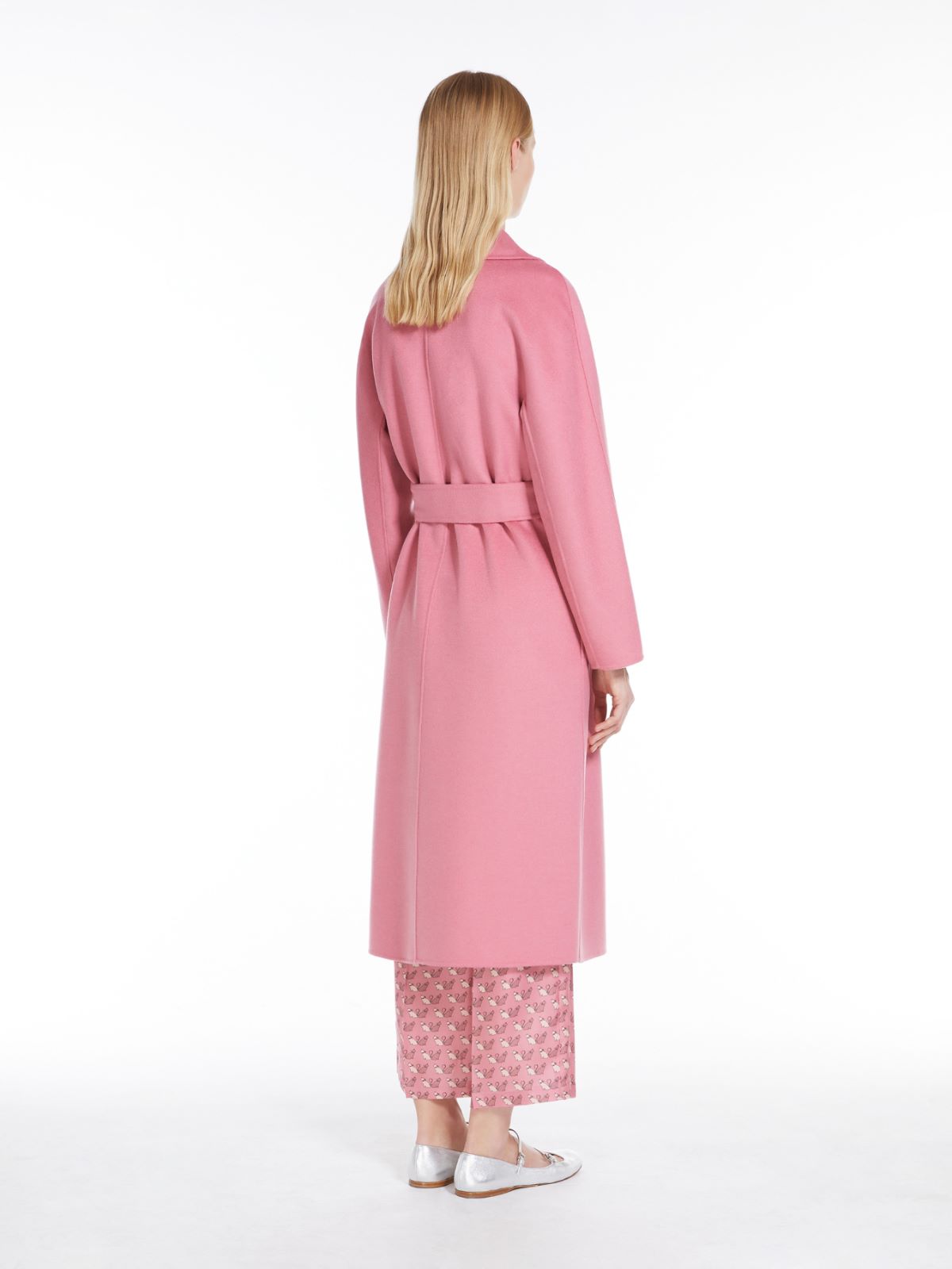 Wool, cashmere and silk wrap coat