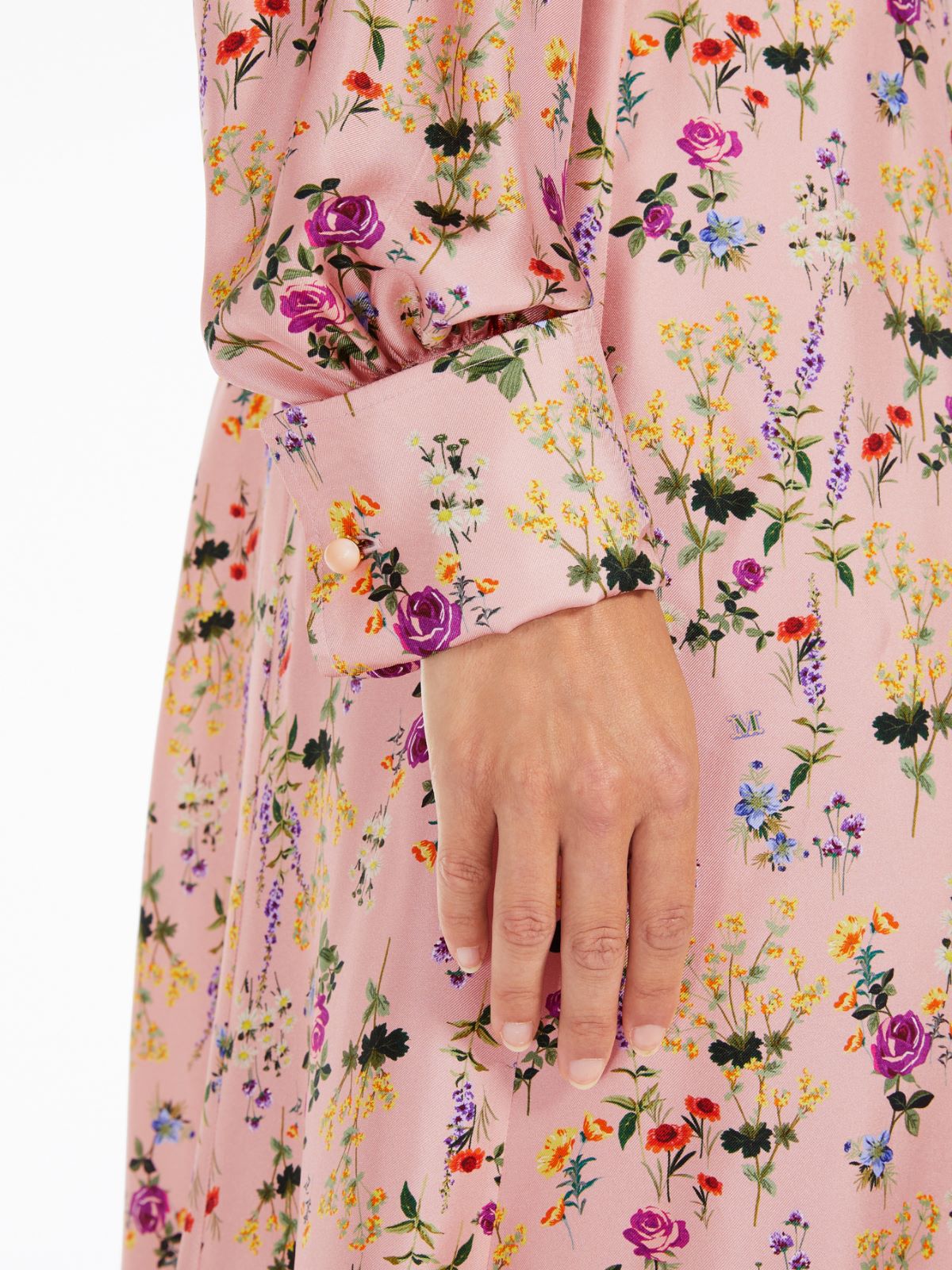 Long printed silk dress