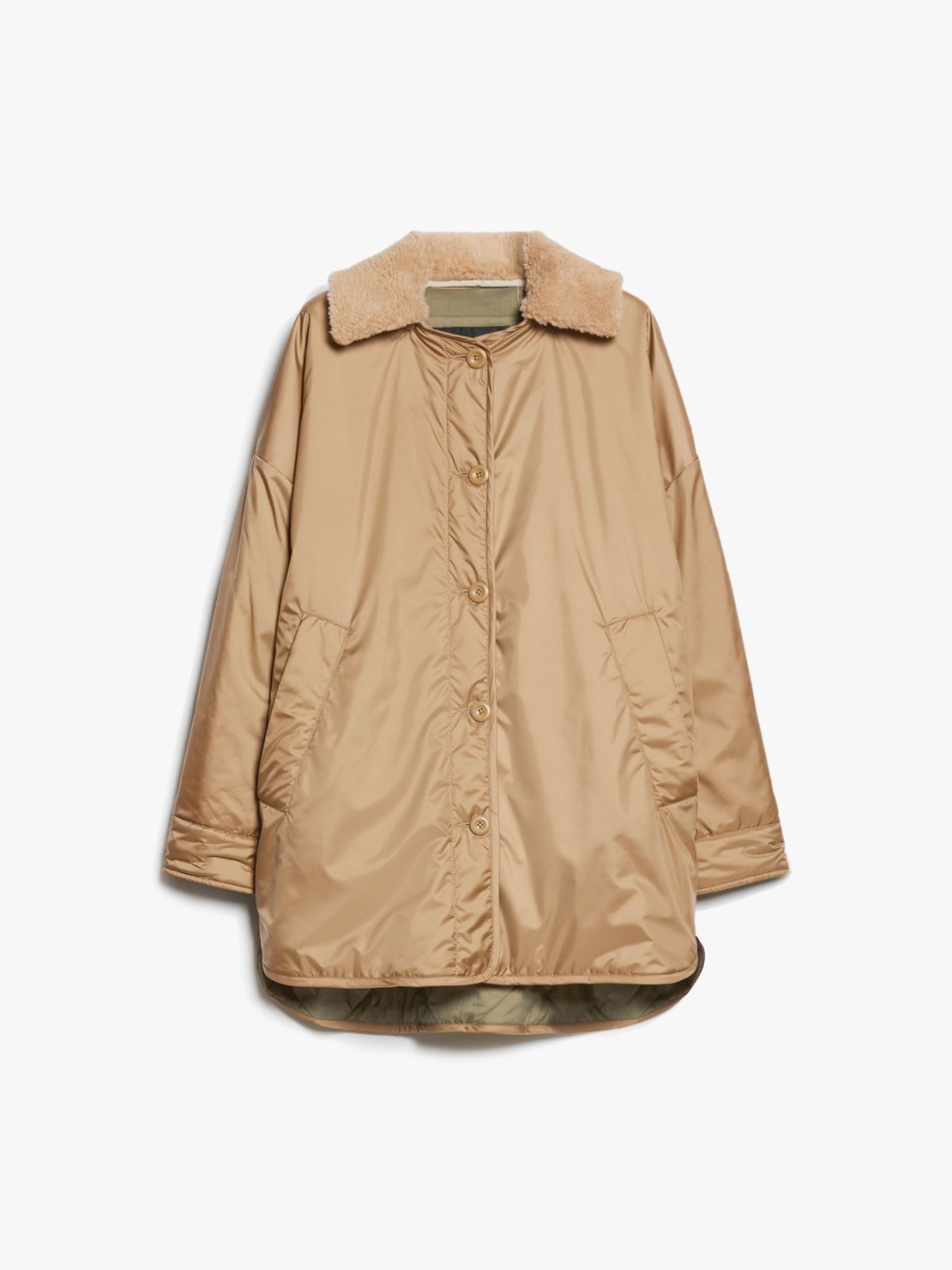 Reversible water-repellent canvas down jacket