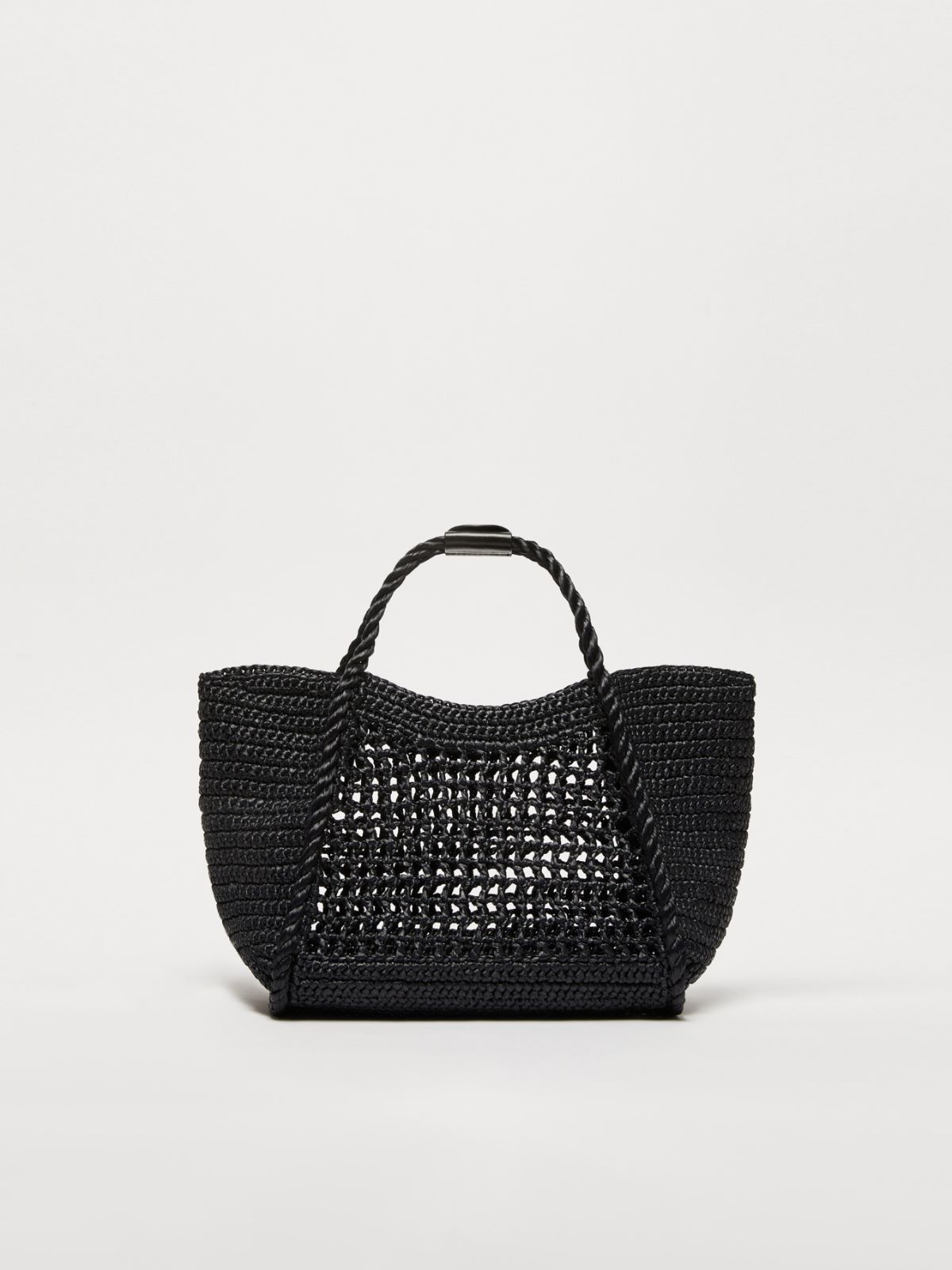 Raffia-effect small Marine bag