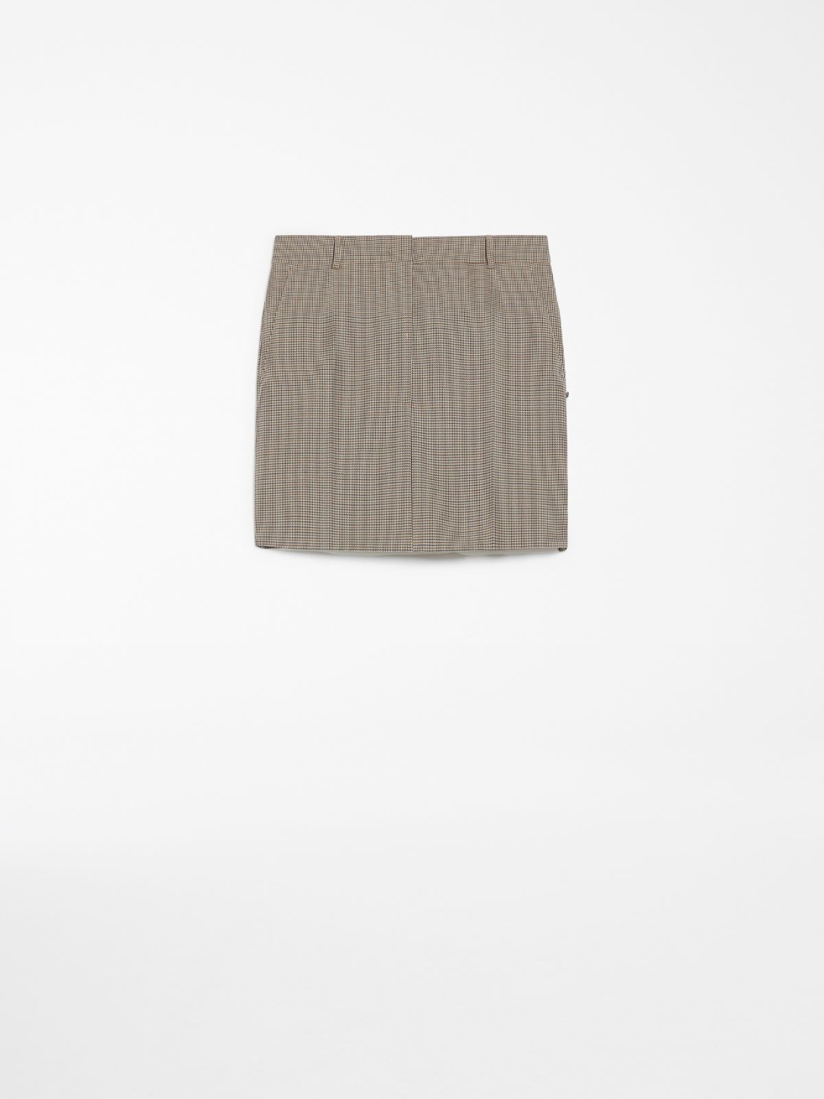 Stretch wool mini skirt