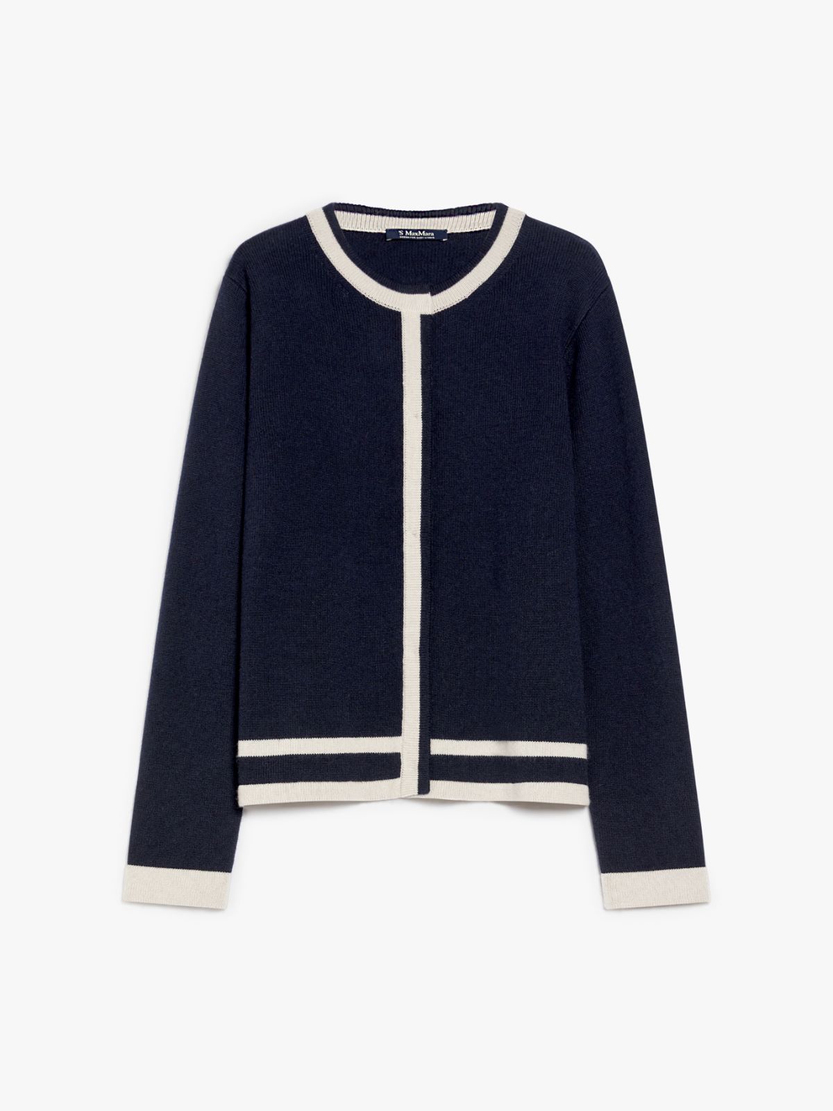 Wool and cashmere cardigan with intarsia