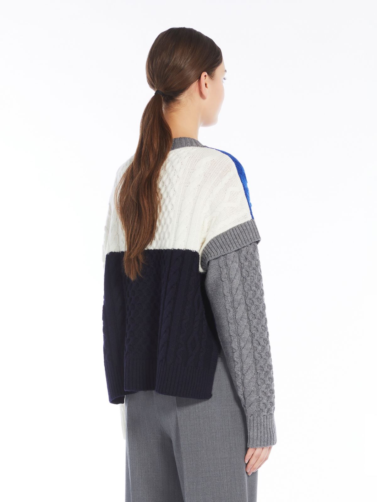 Wool patchwork sweater