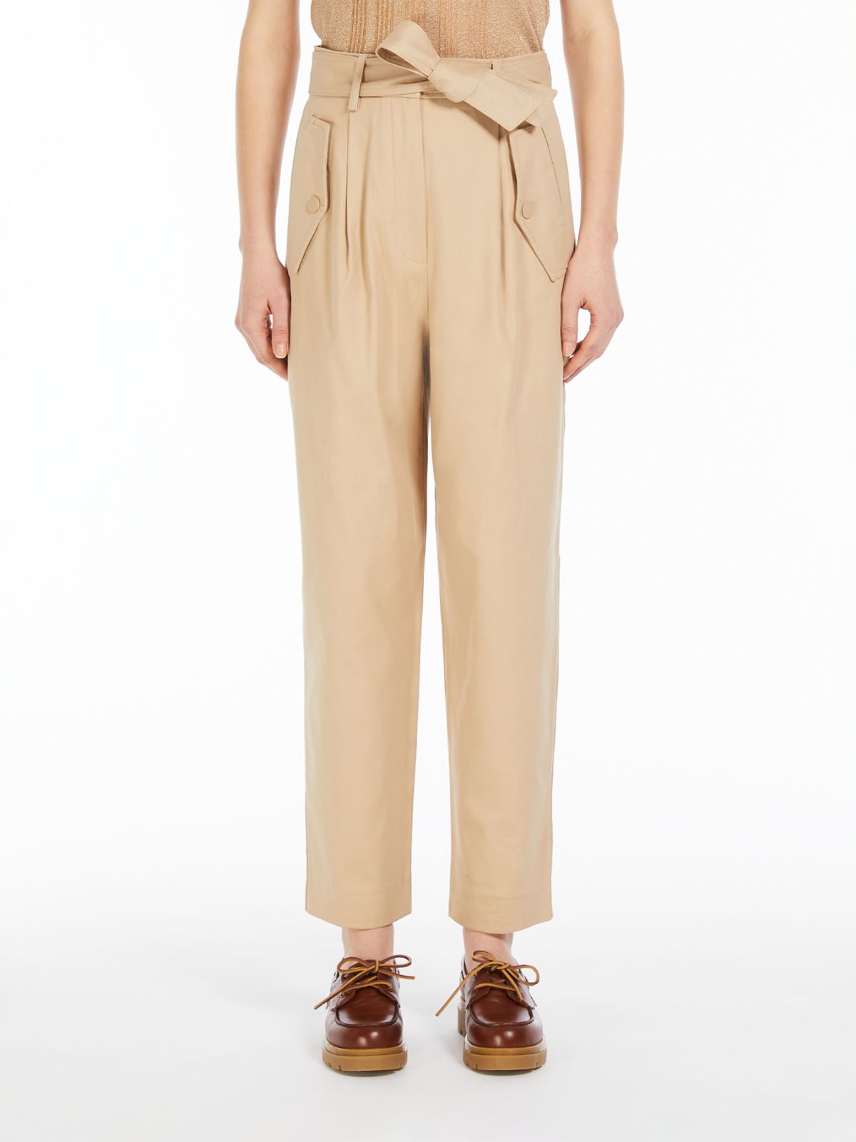 Cotton carrot-fit trousers