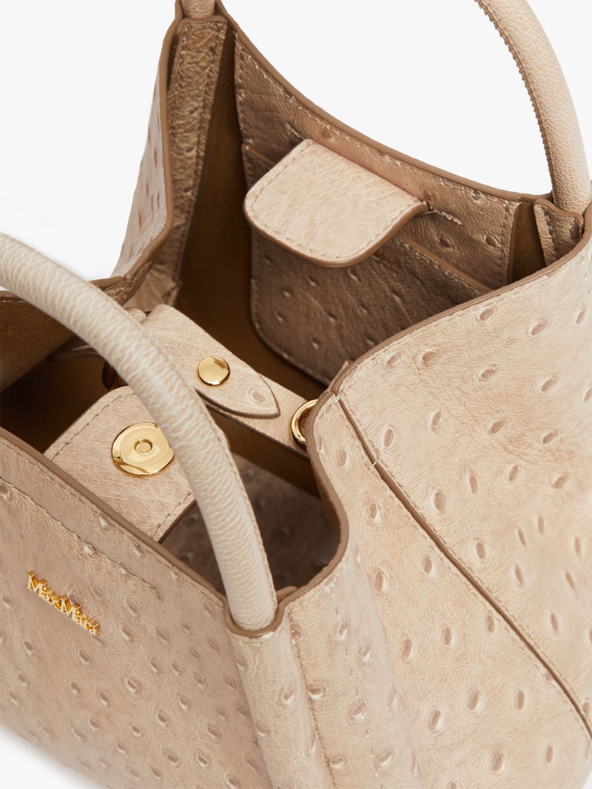 Extra-small ostrich-print leather Marine Bag