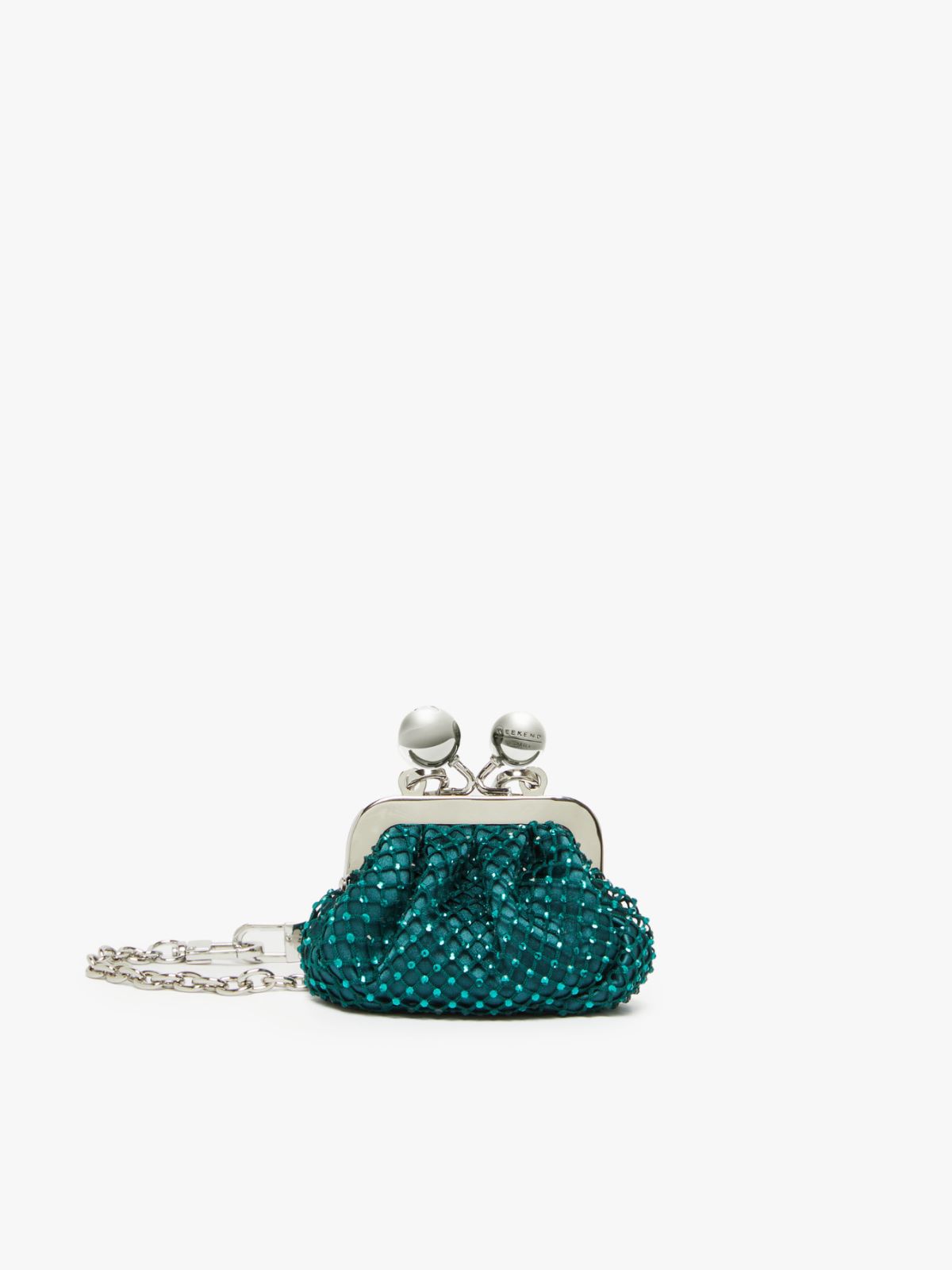 Rhinestone and satin Nano Pasticcino Bag