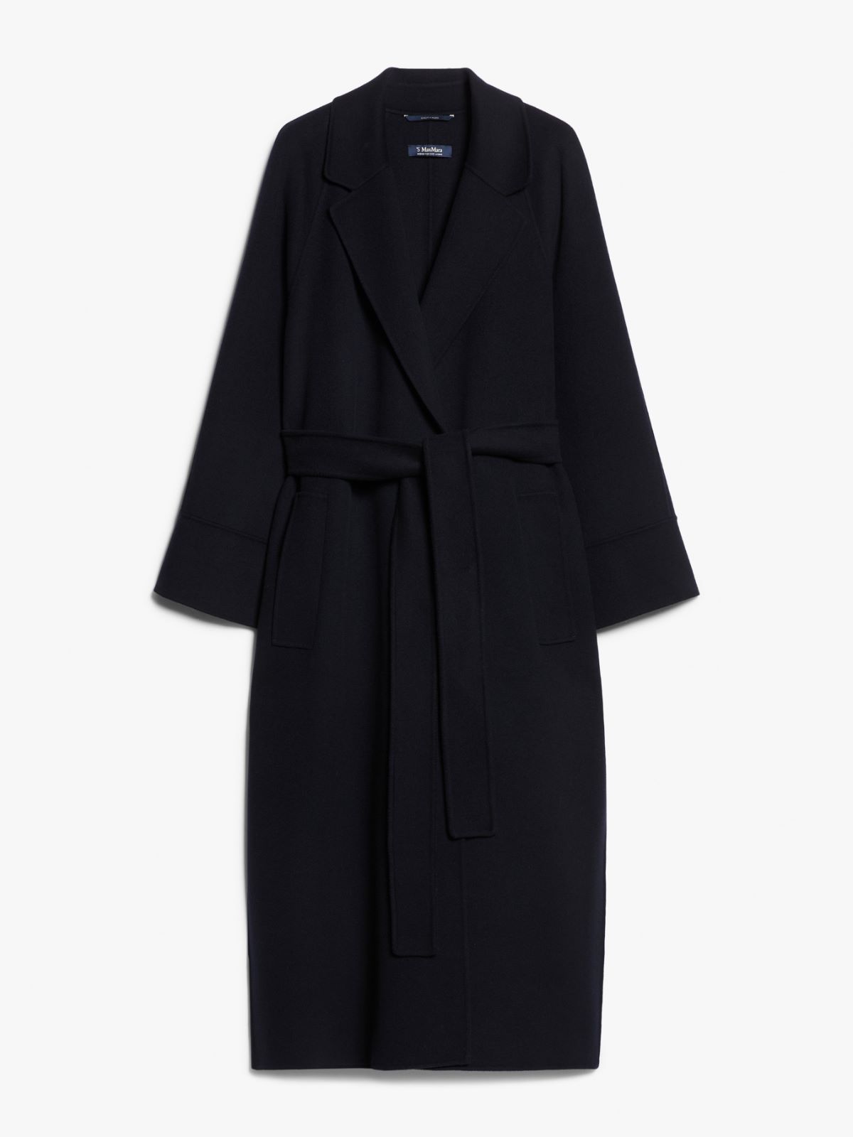 Double-faced wool coat with belt