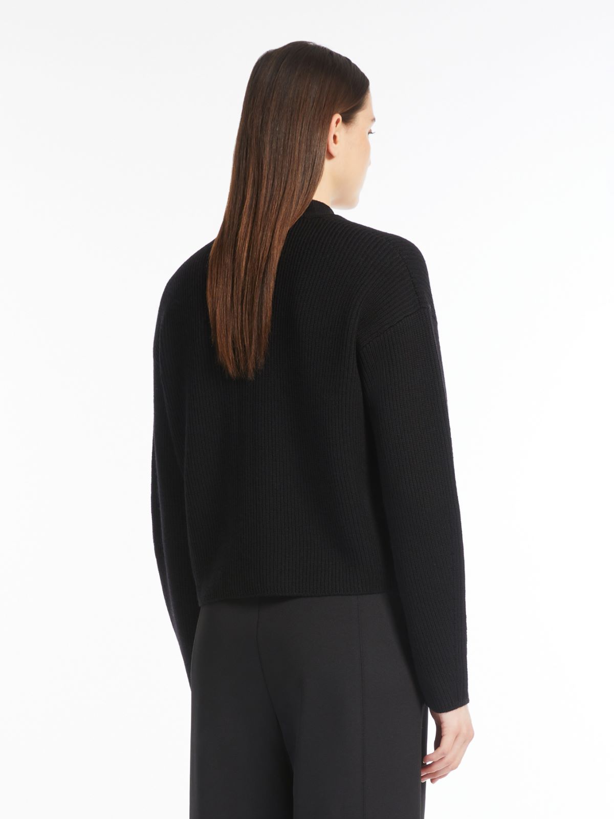 Cropped wool cardigan