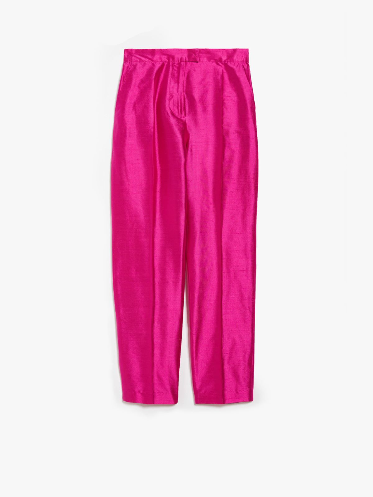 Straight-fit silk shantung trousers
