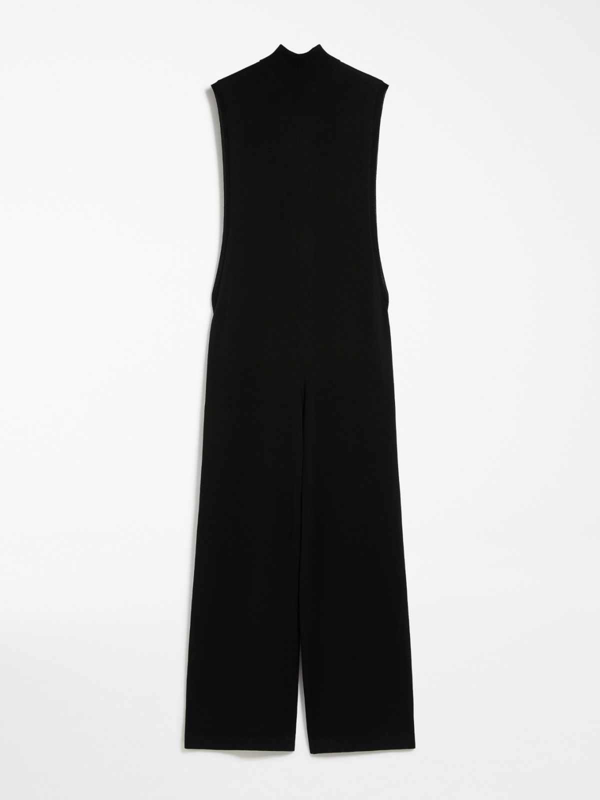 Sleeveless wool-knit jumpsuit