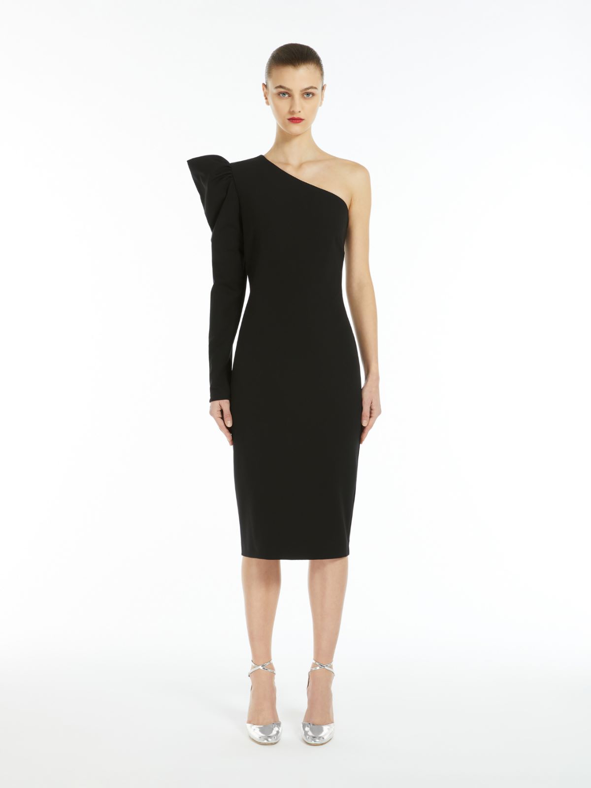 One-shoulder jersey dress