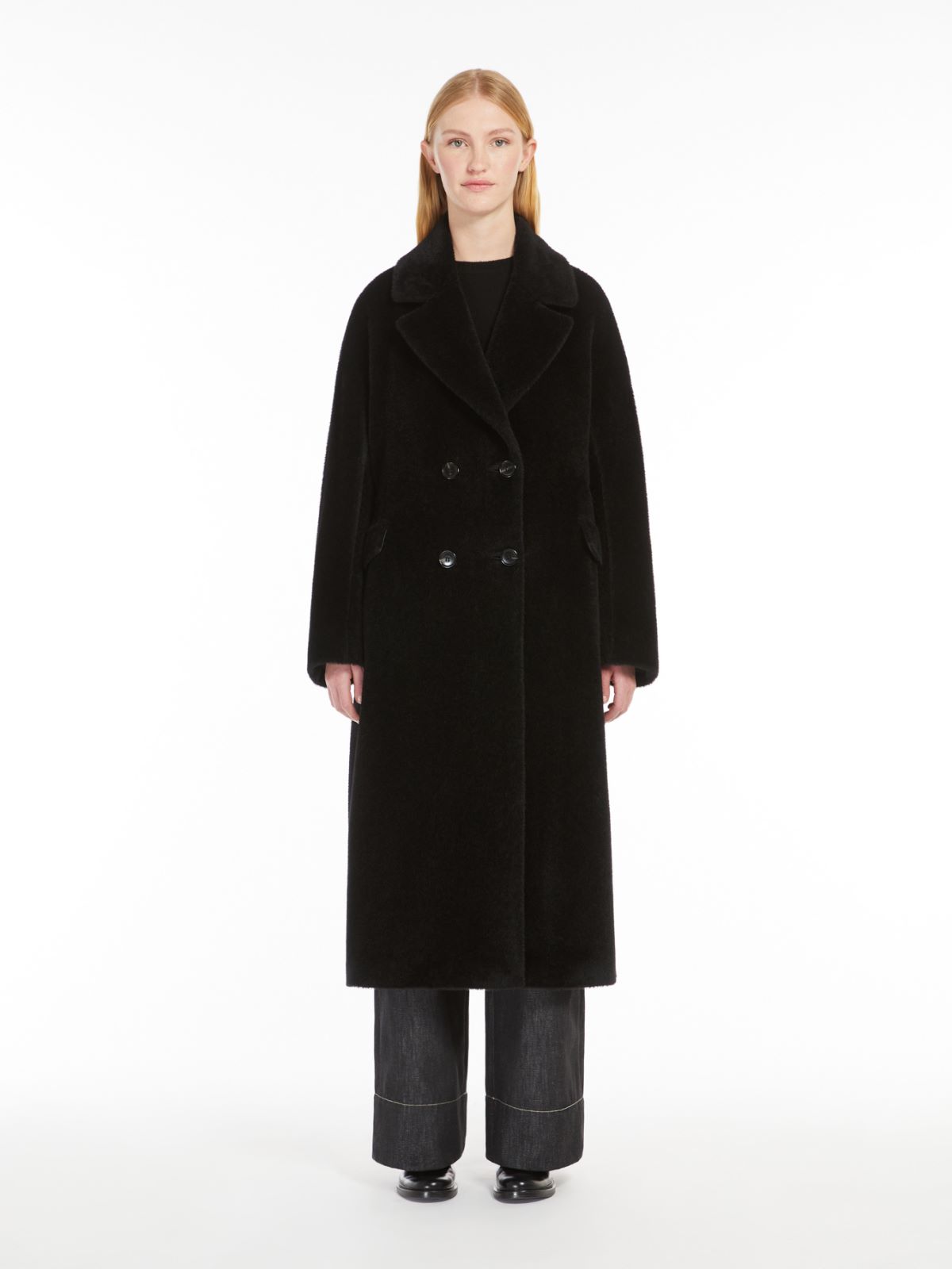 Wool and alpaca double-breasted coat