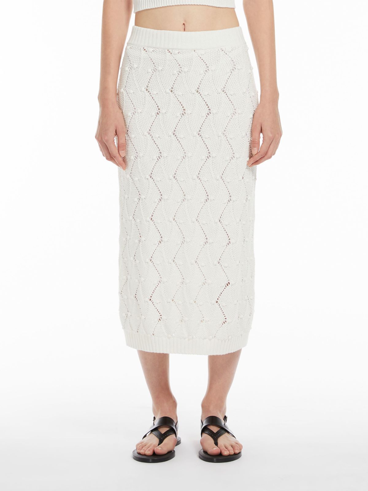 Argyle cotton-blend pencil skirt