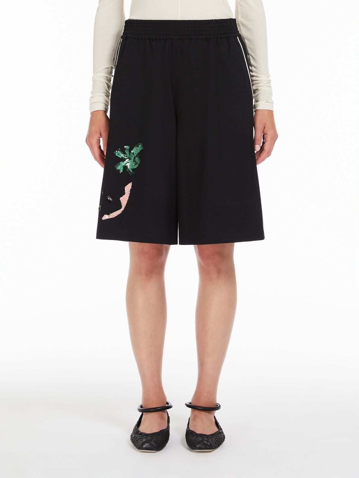 Cotton gabardine shorts