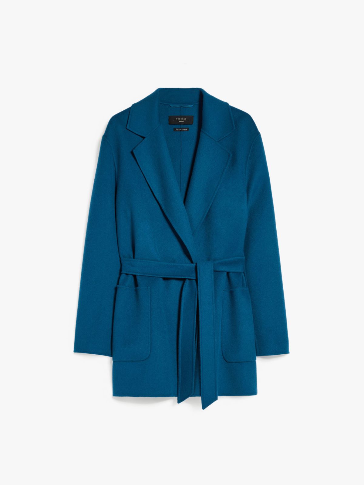 Oversized belted wool jacket