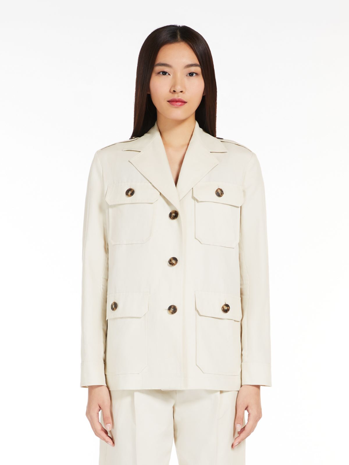 Cotton and linen canvas blazer