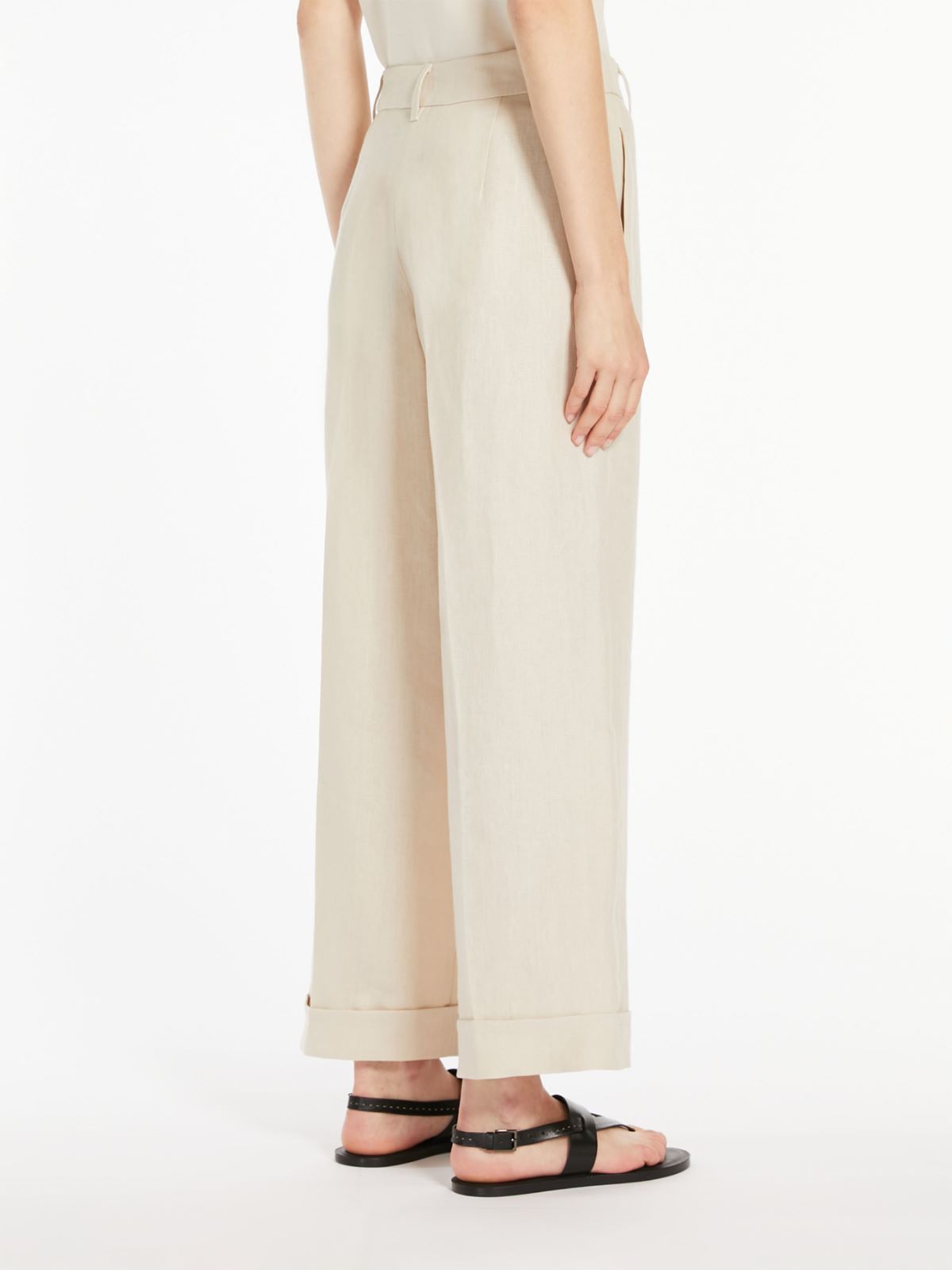 Linen canvas palazzo trousers