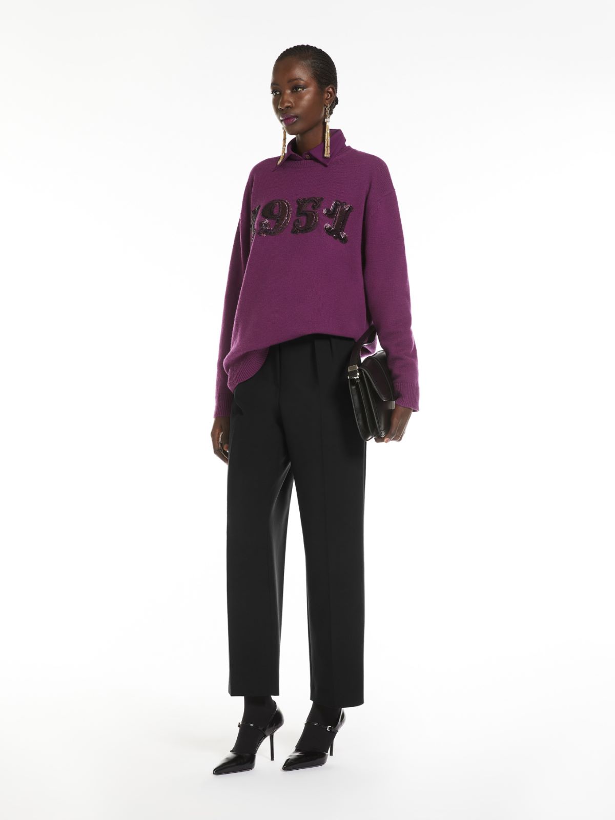 Wool, cashmere and sequin pullover