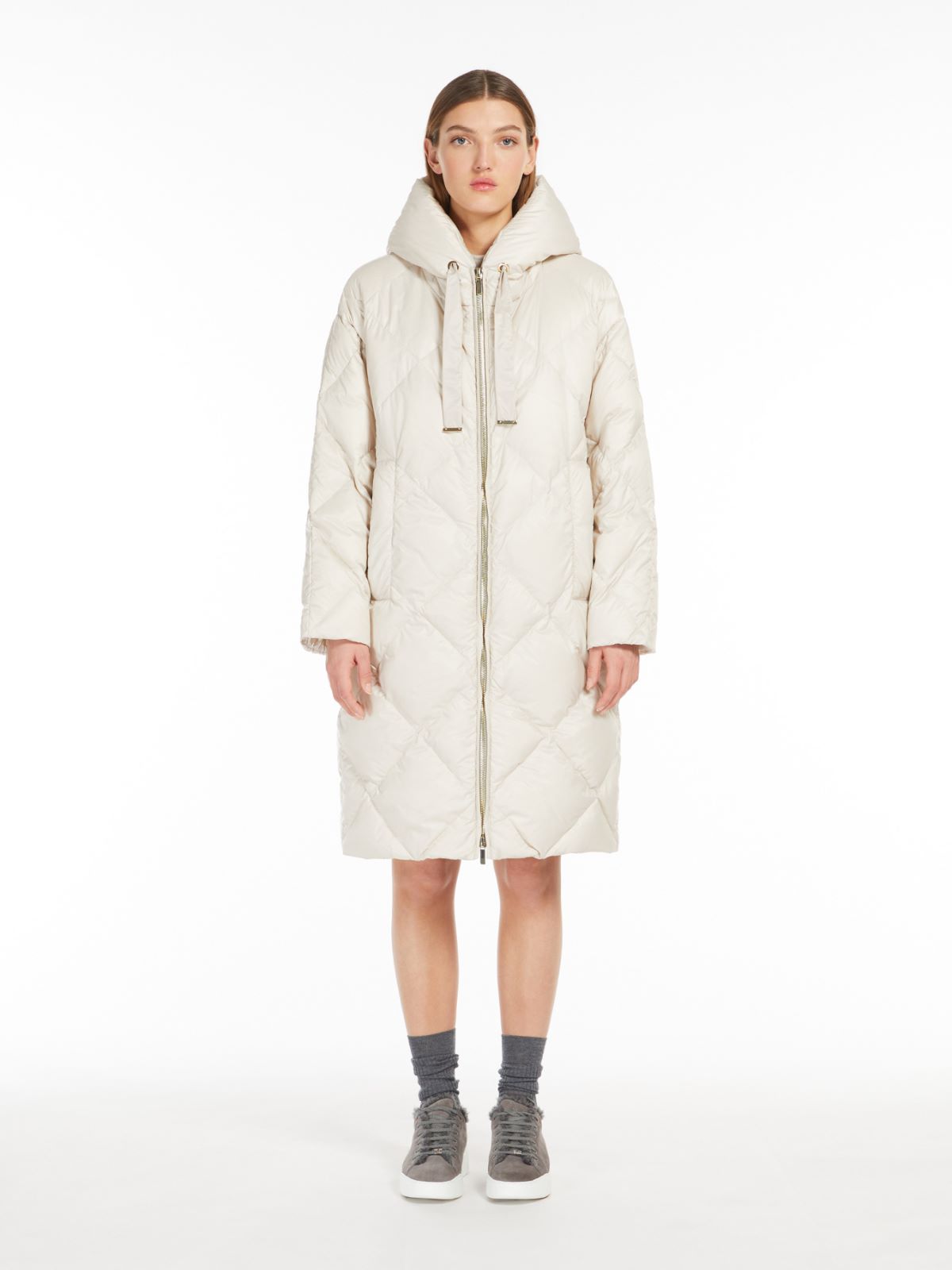Midi parka in water-repellent canvas