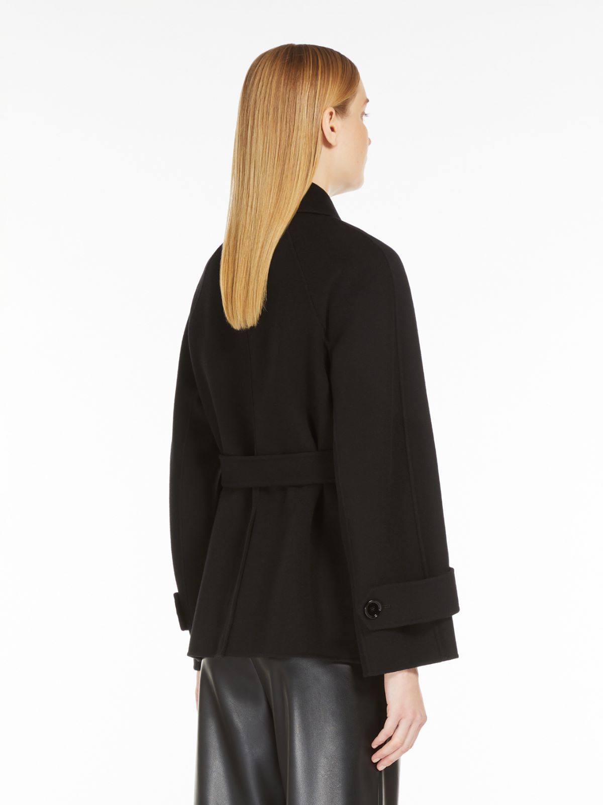 Short wool trench coat