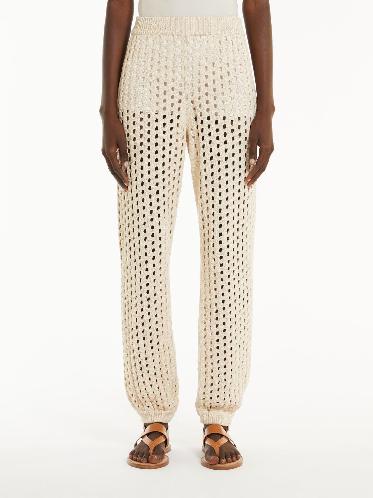 Mesh joggers in cotton