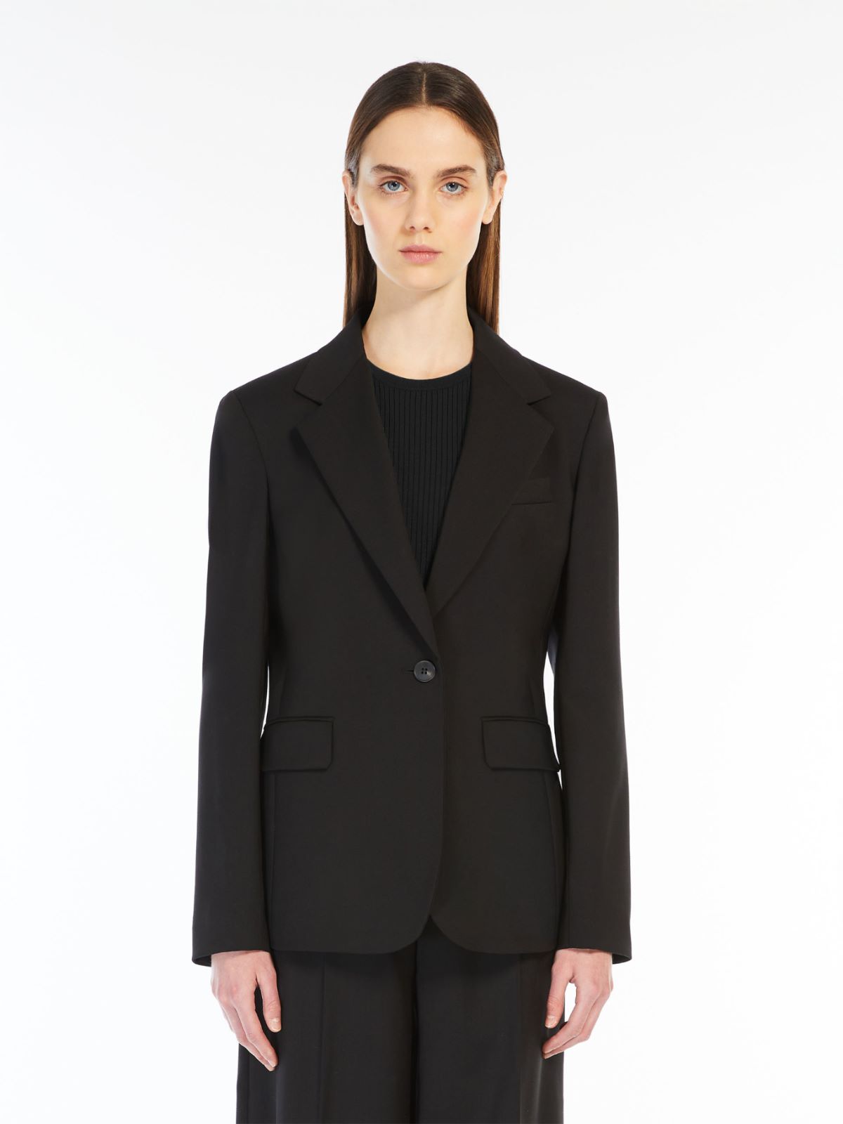 Natural stretch wool blazer