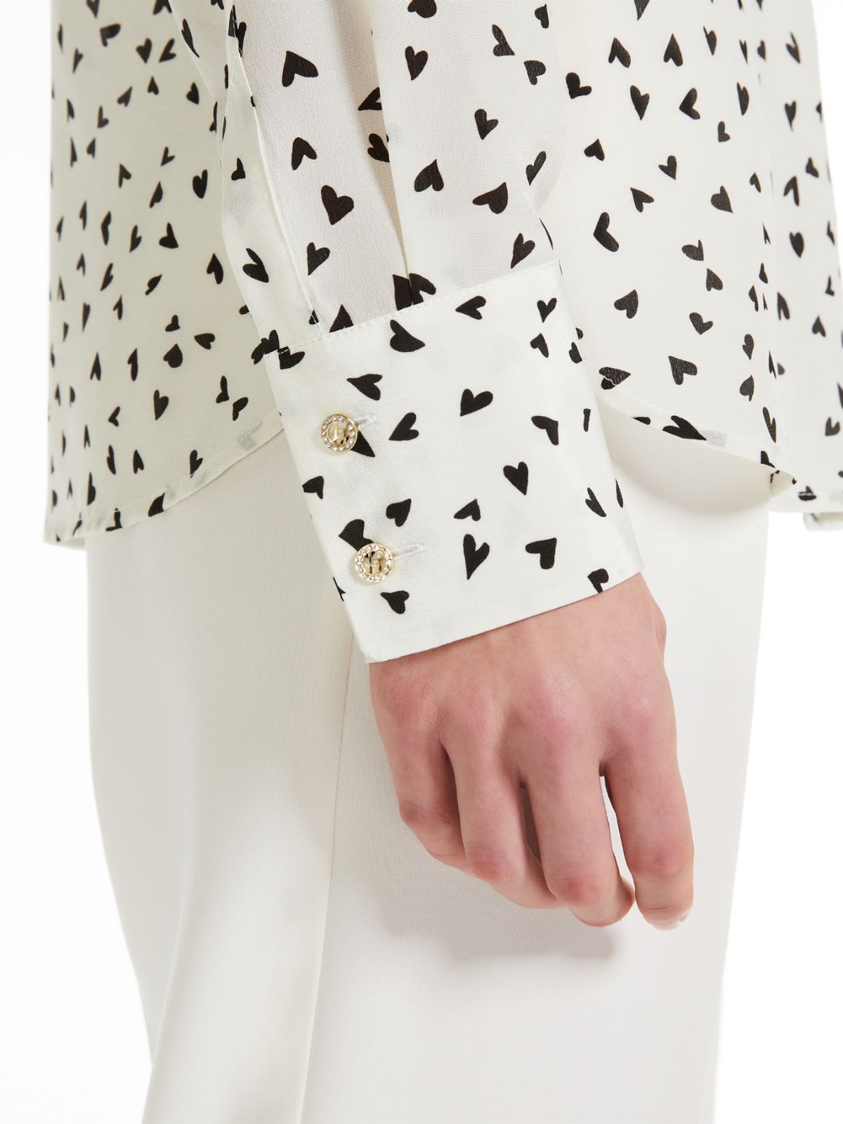 Printed crêpe de chine shirt