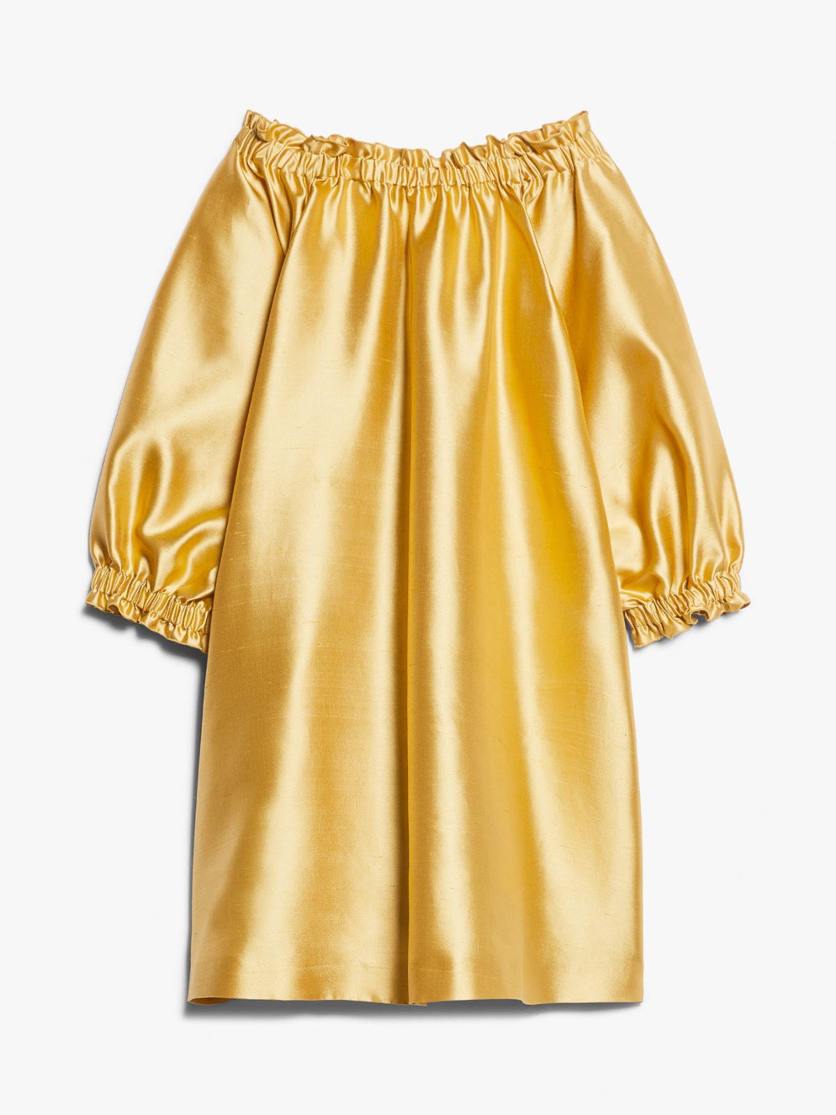 Short dress in silk-blend shantung