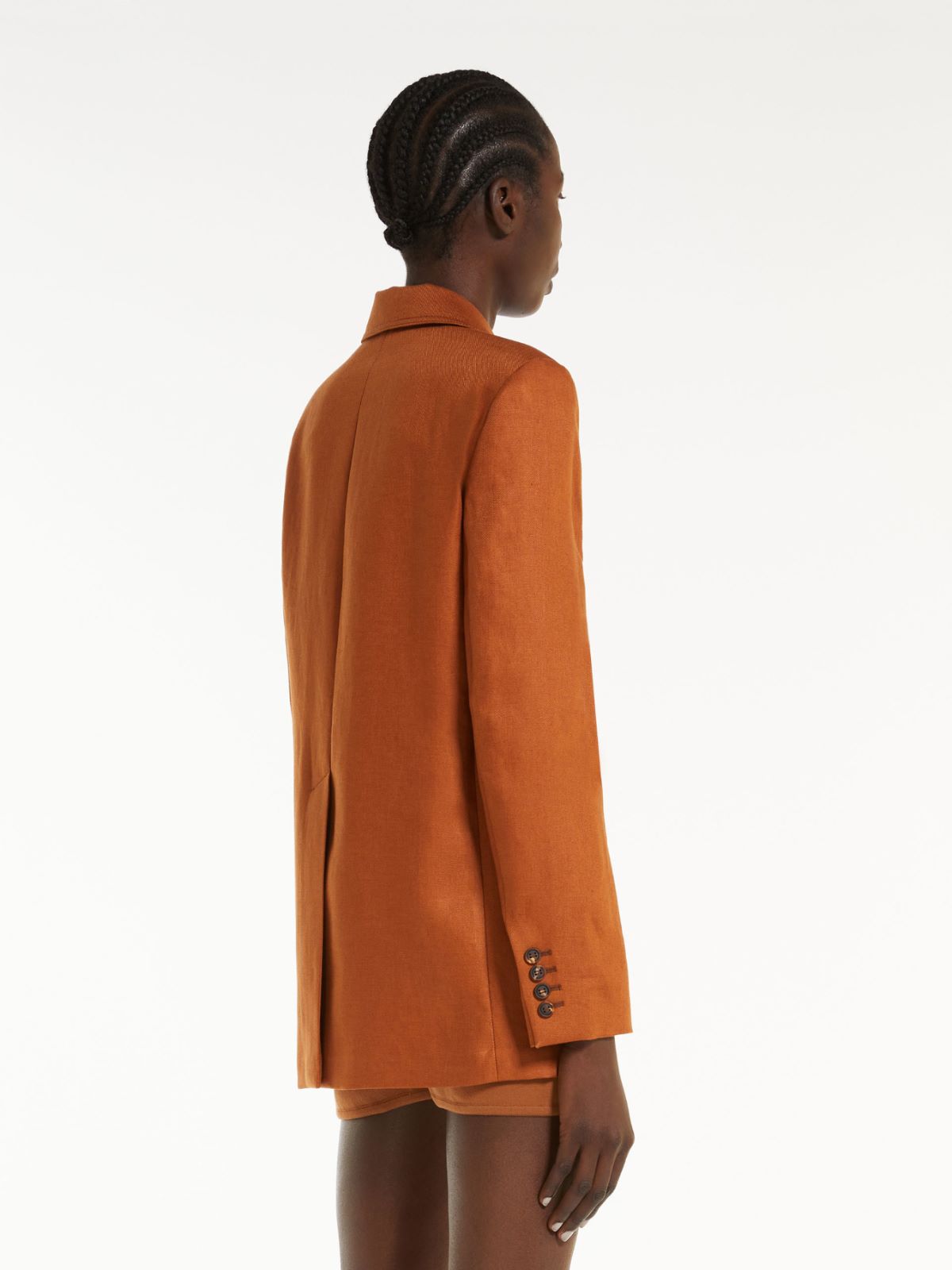 Single-breasted linen blazer