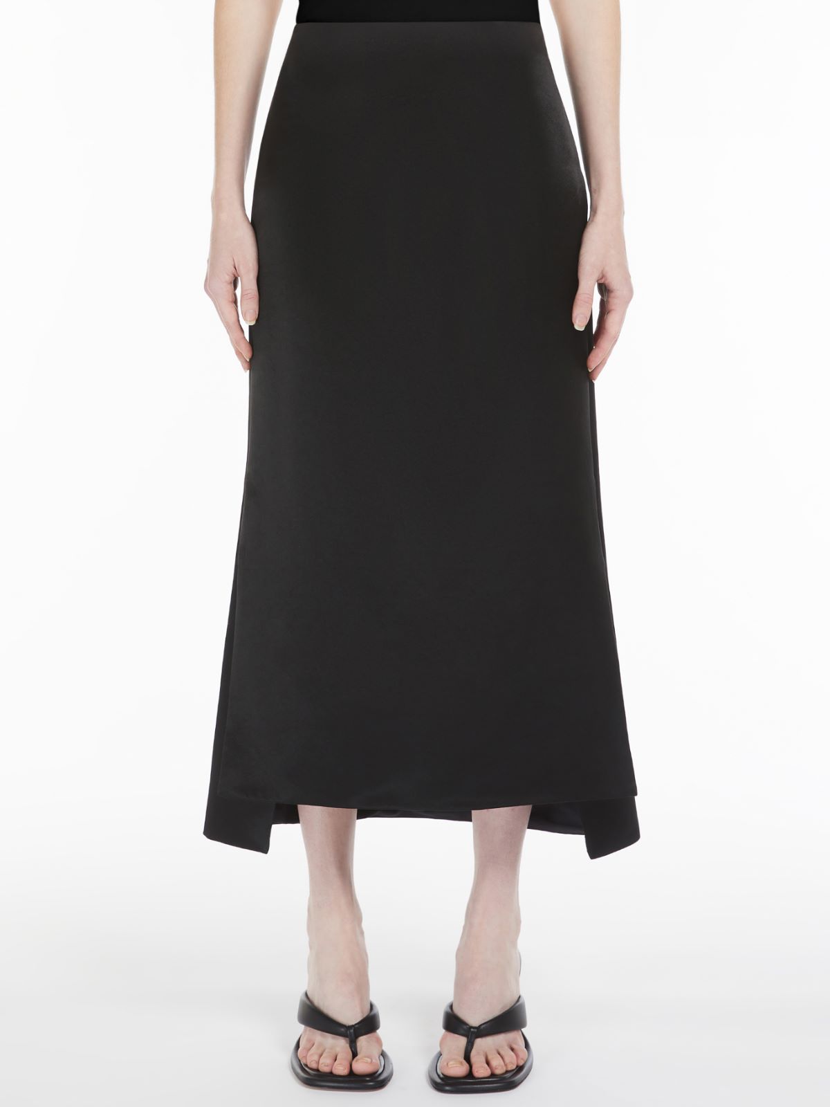 Long slit wrap-style skirt