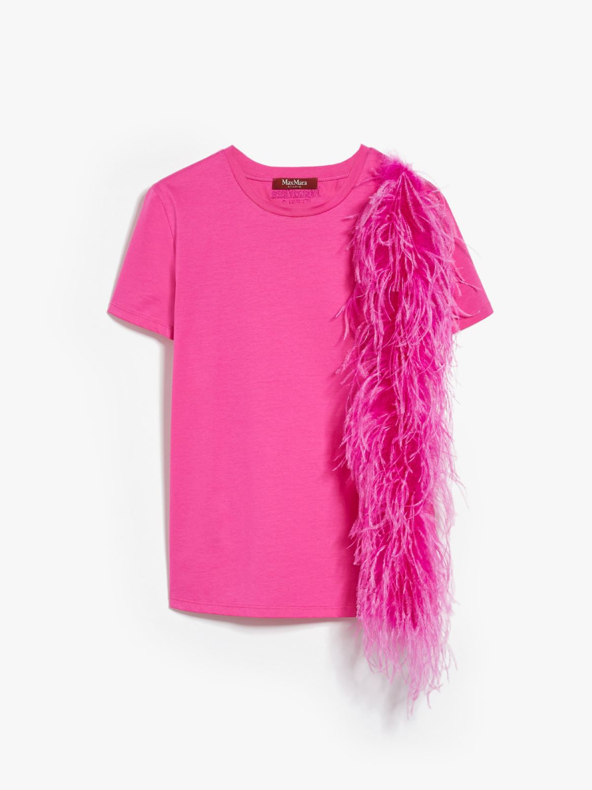 Feather-detail jersey T-shirt