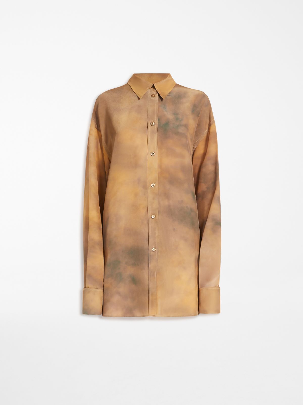 Oversized silk tunic in a lace print