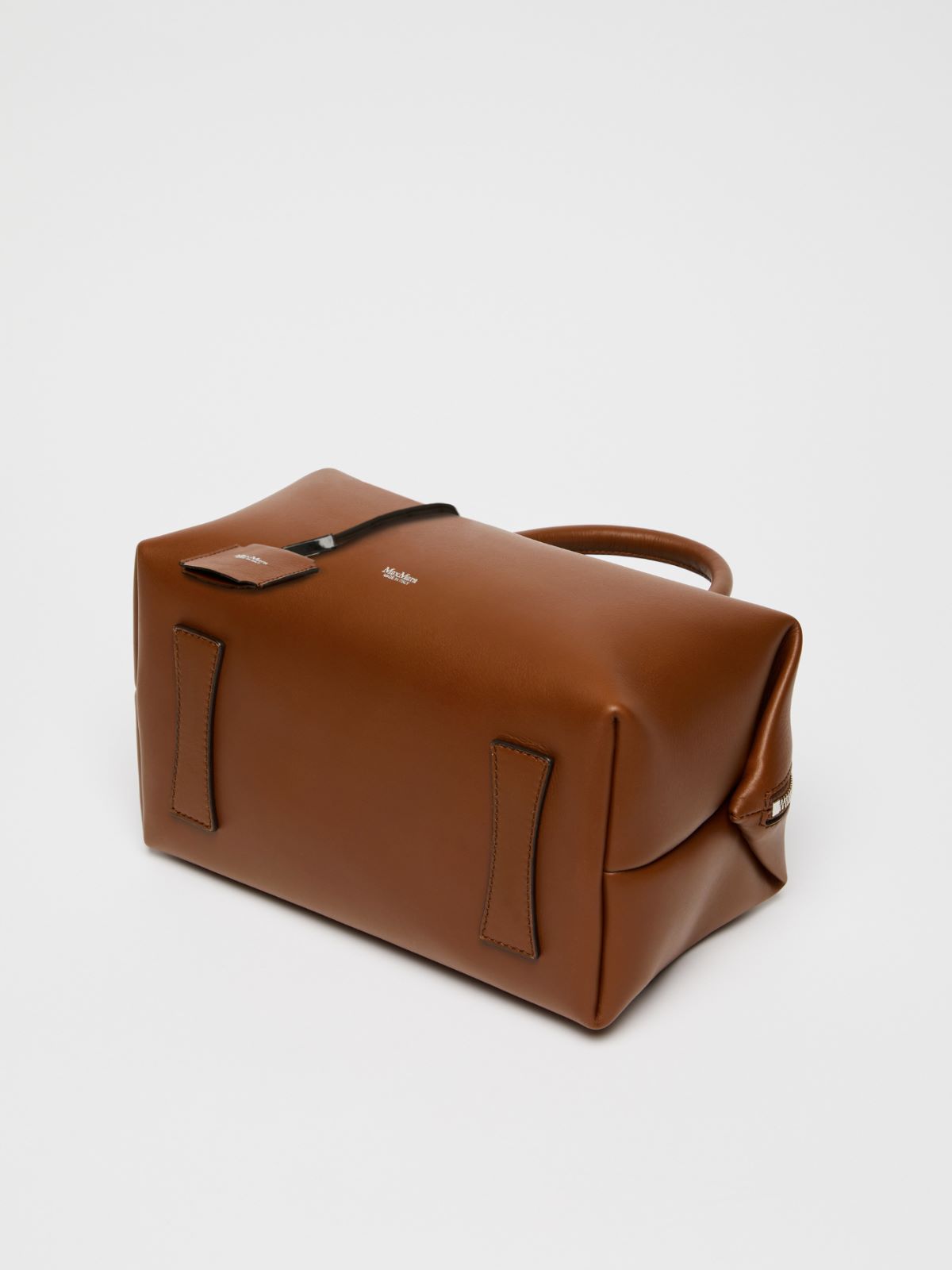Shiny leather satchel bag