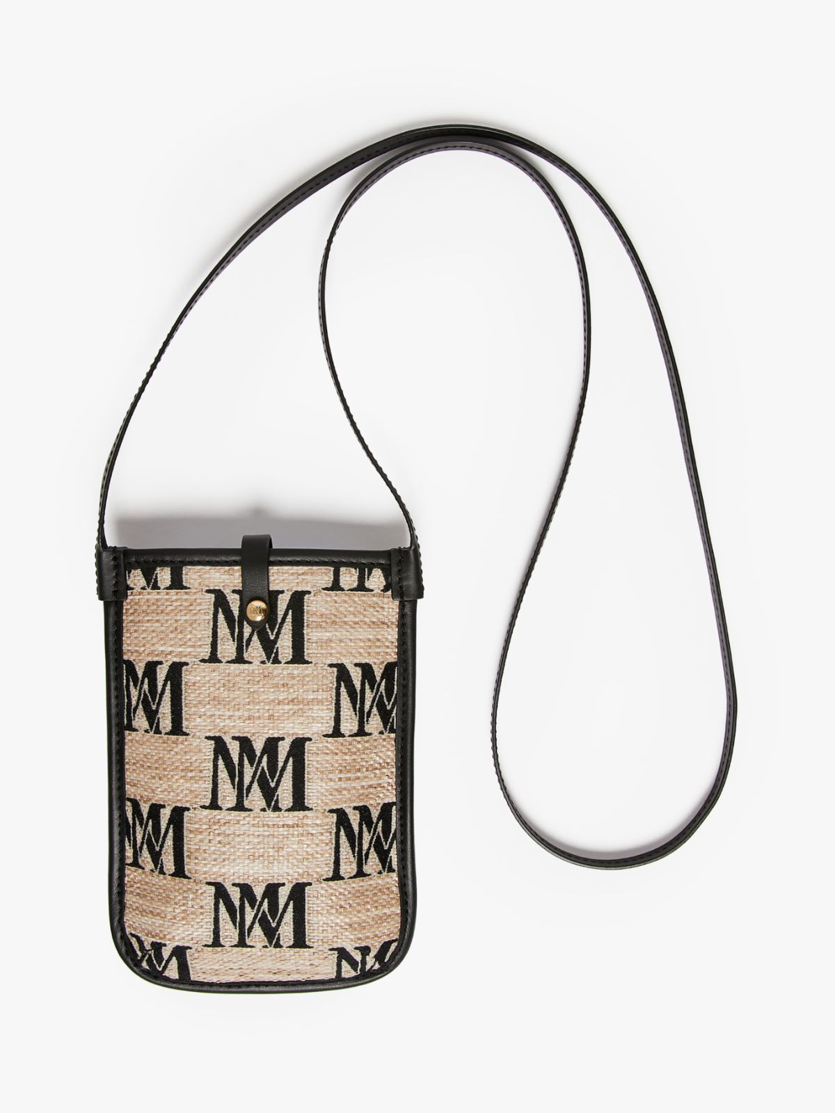 Jacquard raffia-effect fabric smartphone holder