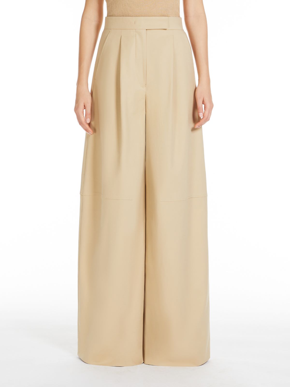 Oversize stretch cotton trousers