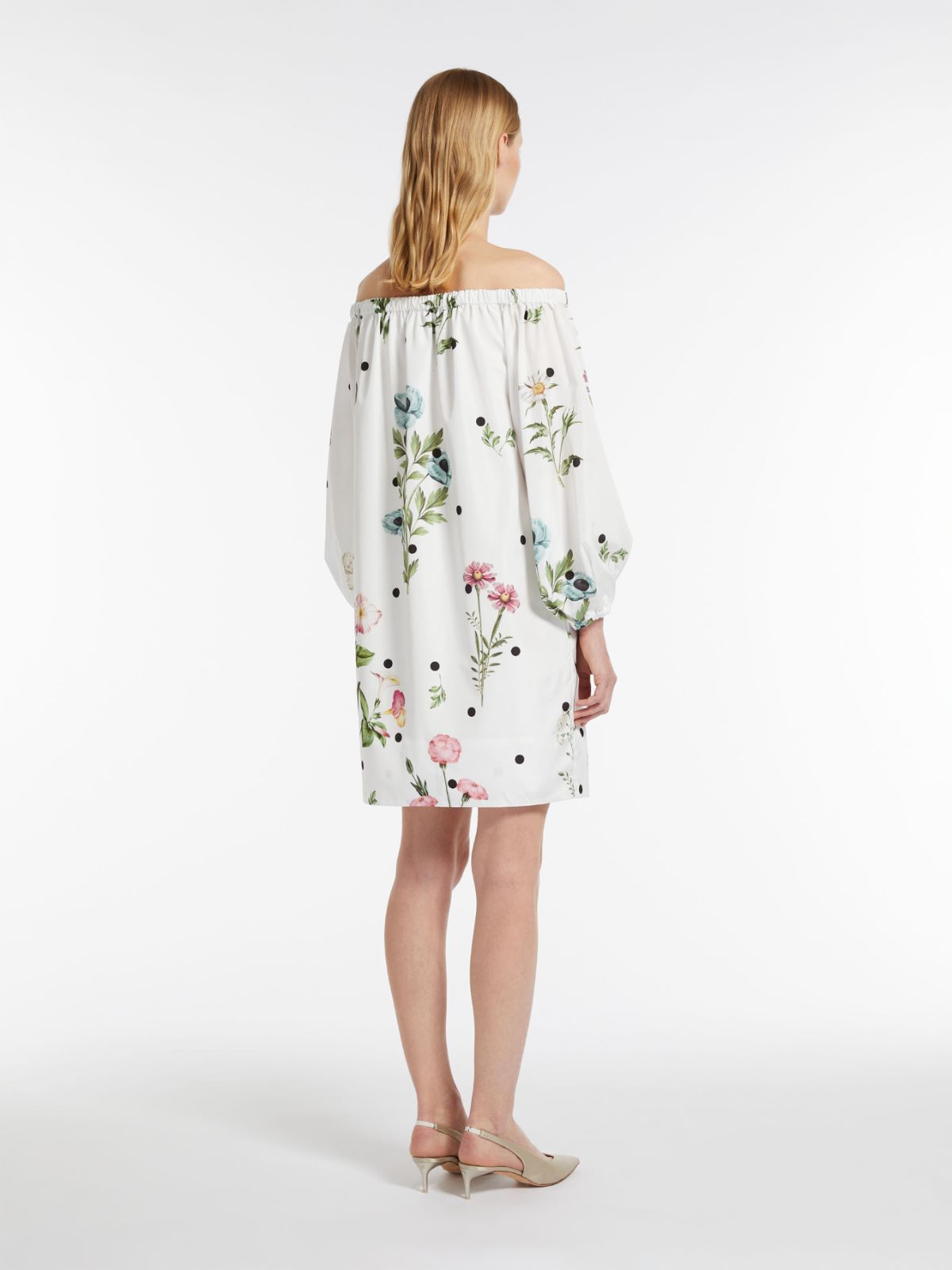 Printed taffeta balloon dress